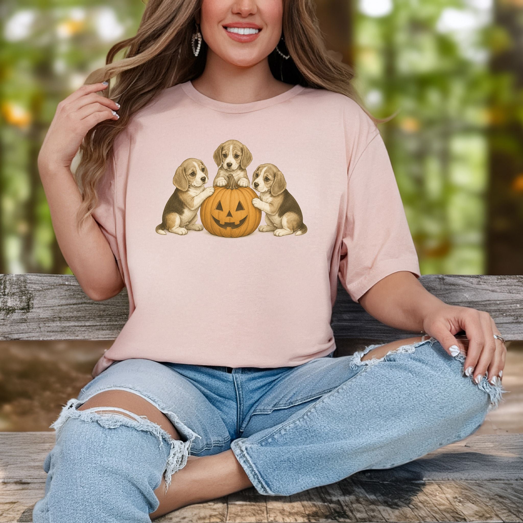 Beagle Puppies Halloween Pumpkin End Animal Testing T-Shirt