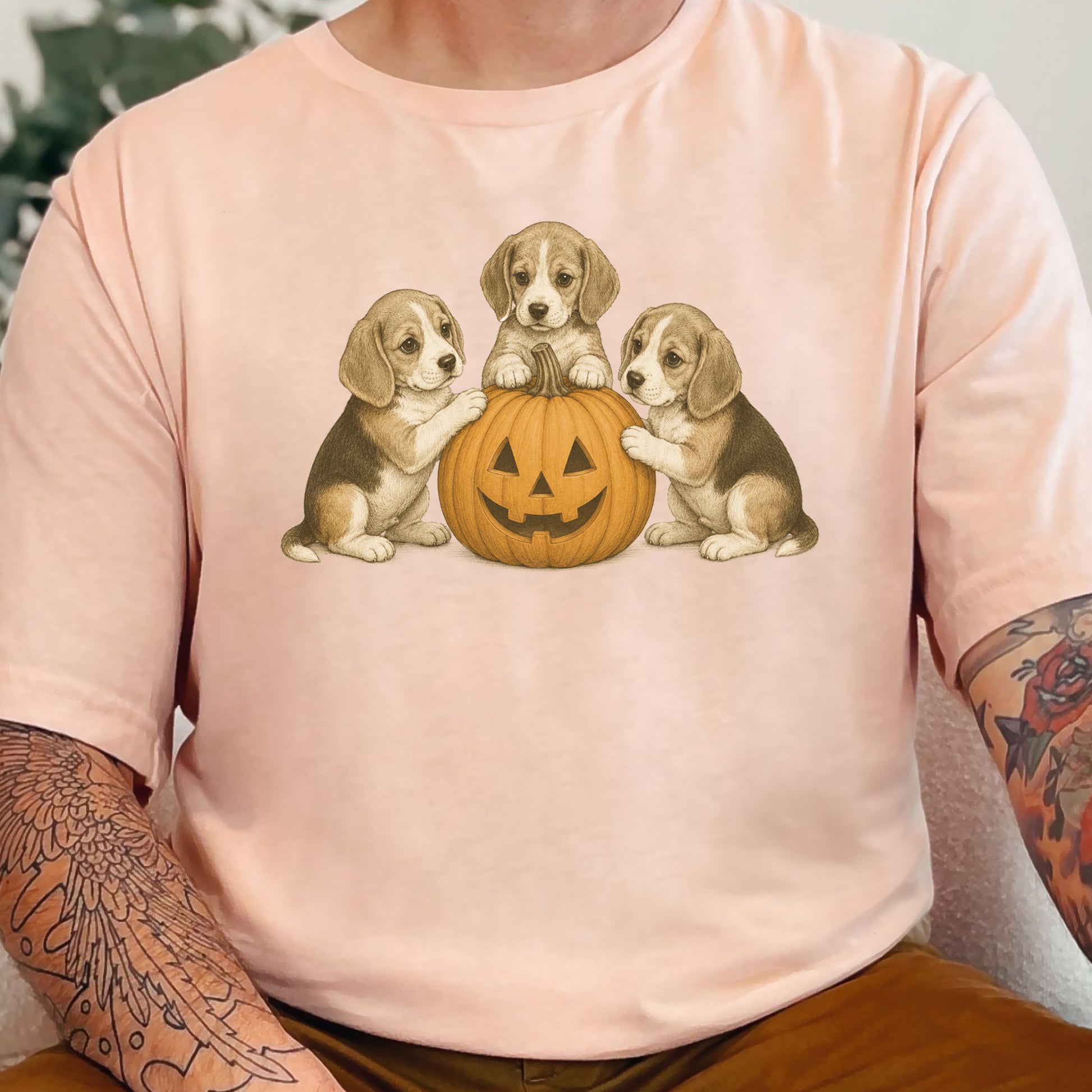 Beagle Puppies Halloween Pumpkin End Animal Testing T-Shirt