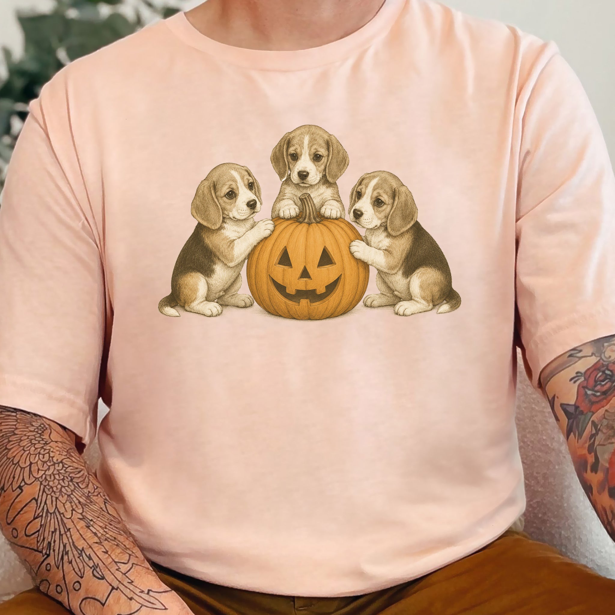 Beagle Puppies Halloween Pumpkin End Animal Testing T-Shirt