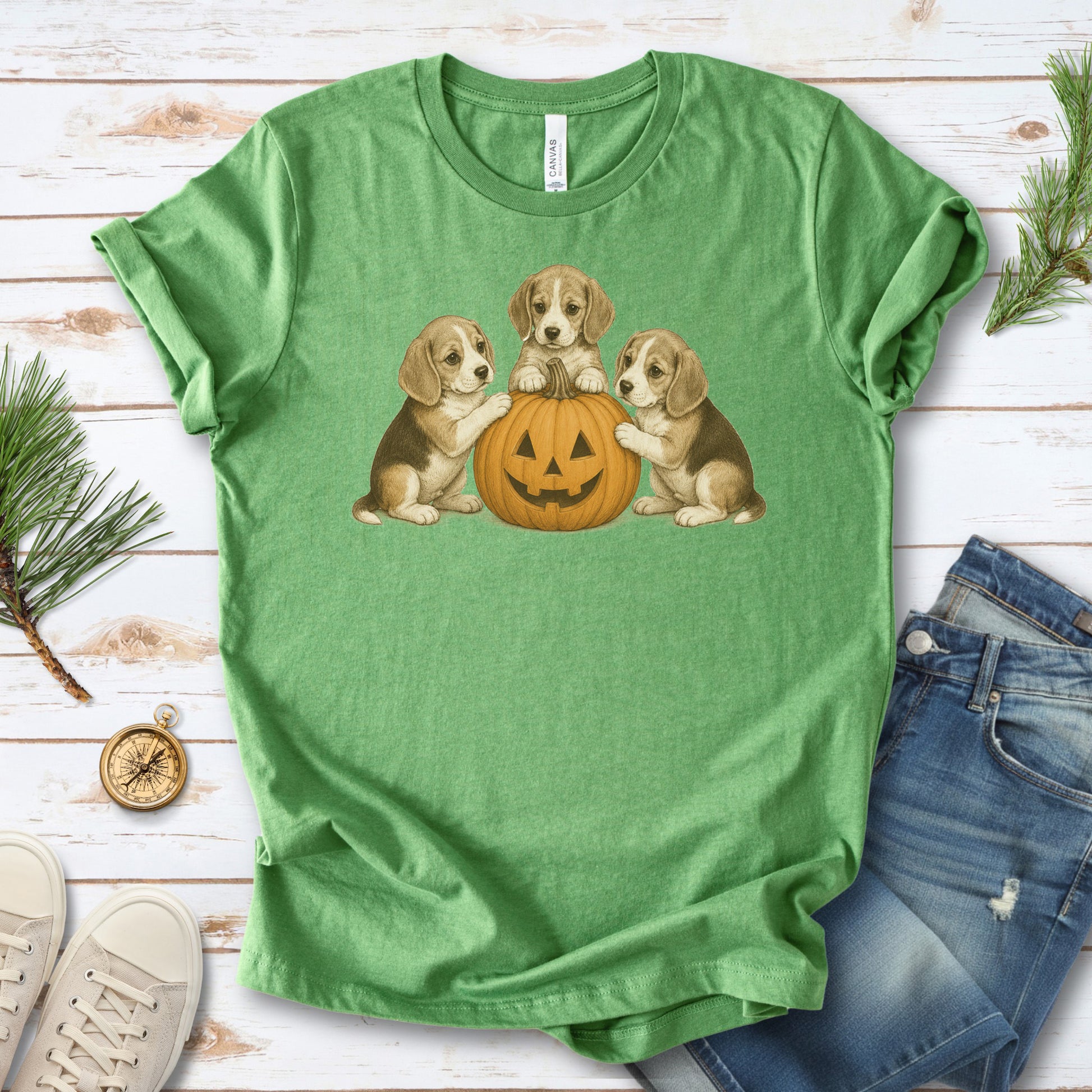 Beagle Puppies Halloween Pumpkin End Animal Testing T-Shirt