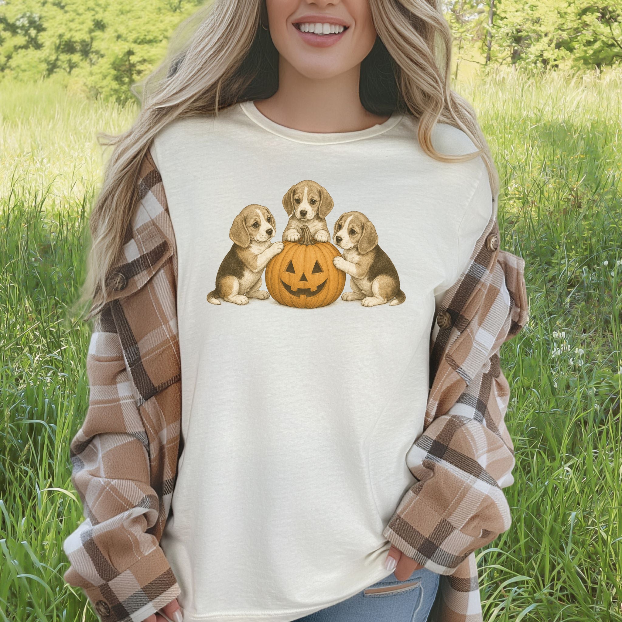 Beagle Puppies Halloween Pumpkin End Animal Testing T-Shirt