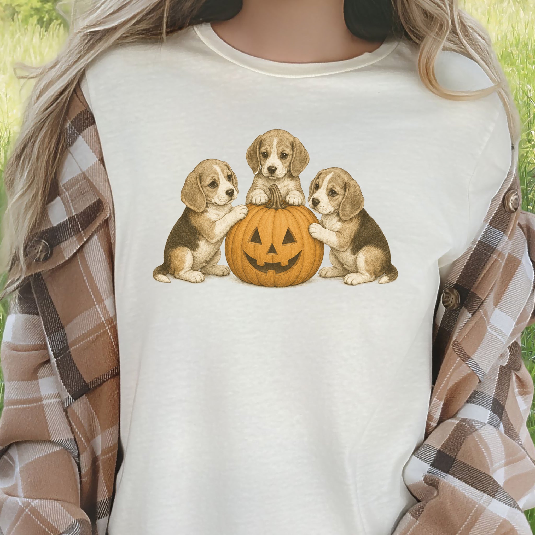 Beagle Puppies Halloween Pumpkin End Animal Testing T-Shirt