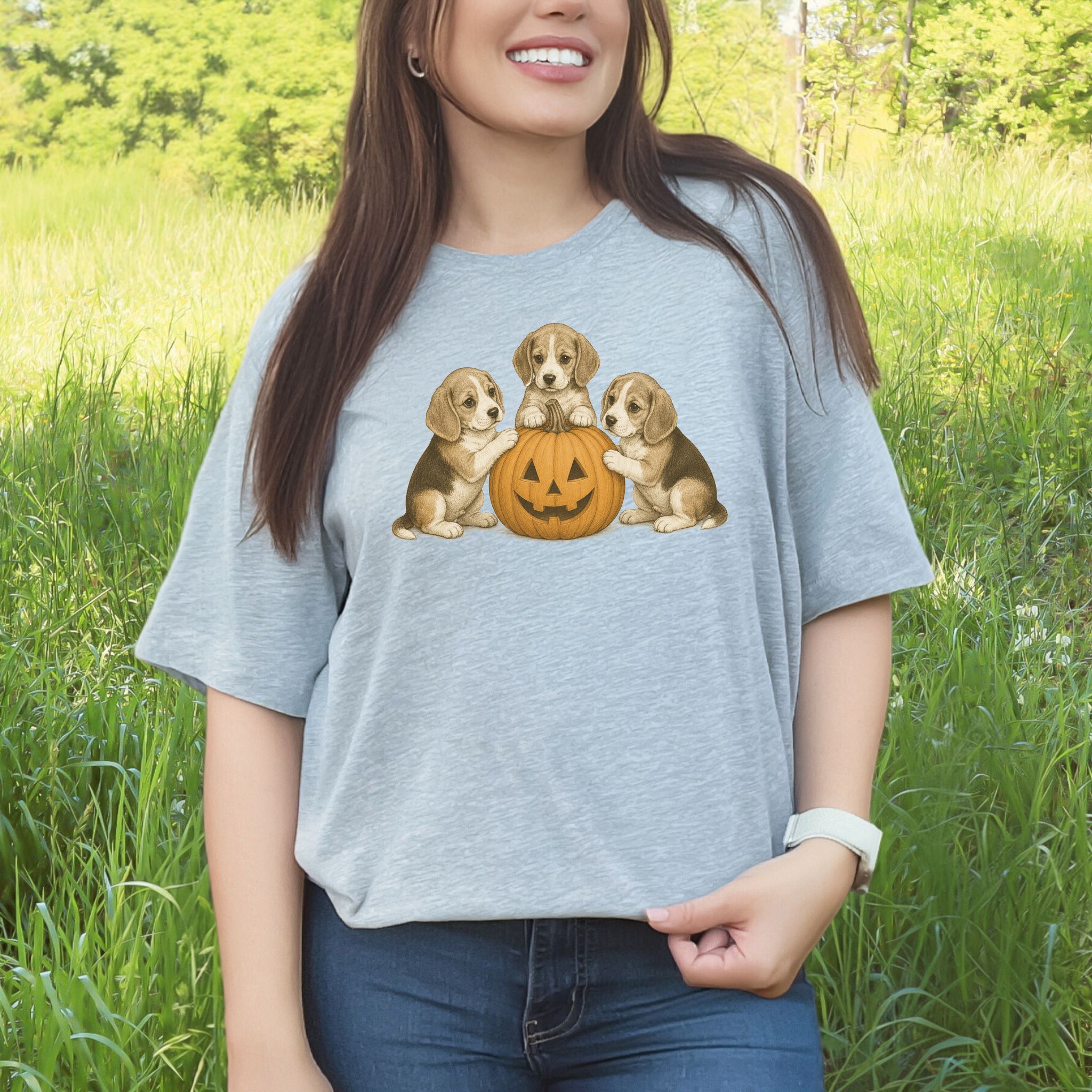 Beagle Puppies Halloween Pumpkin End Animal Testing T-Shirt