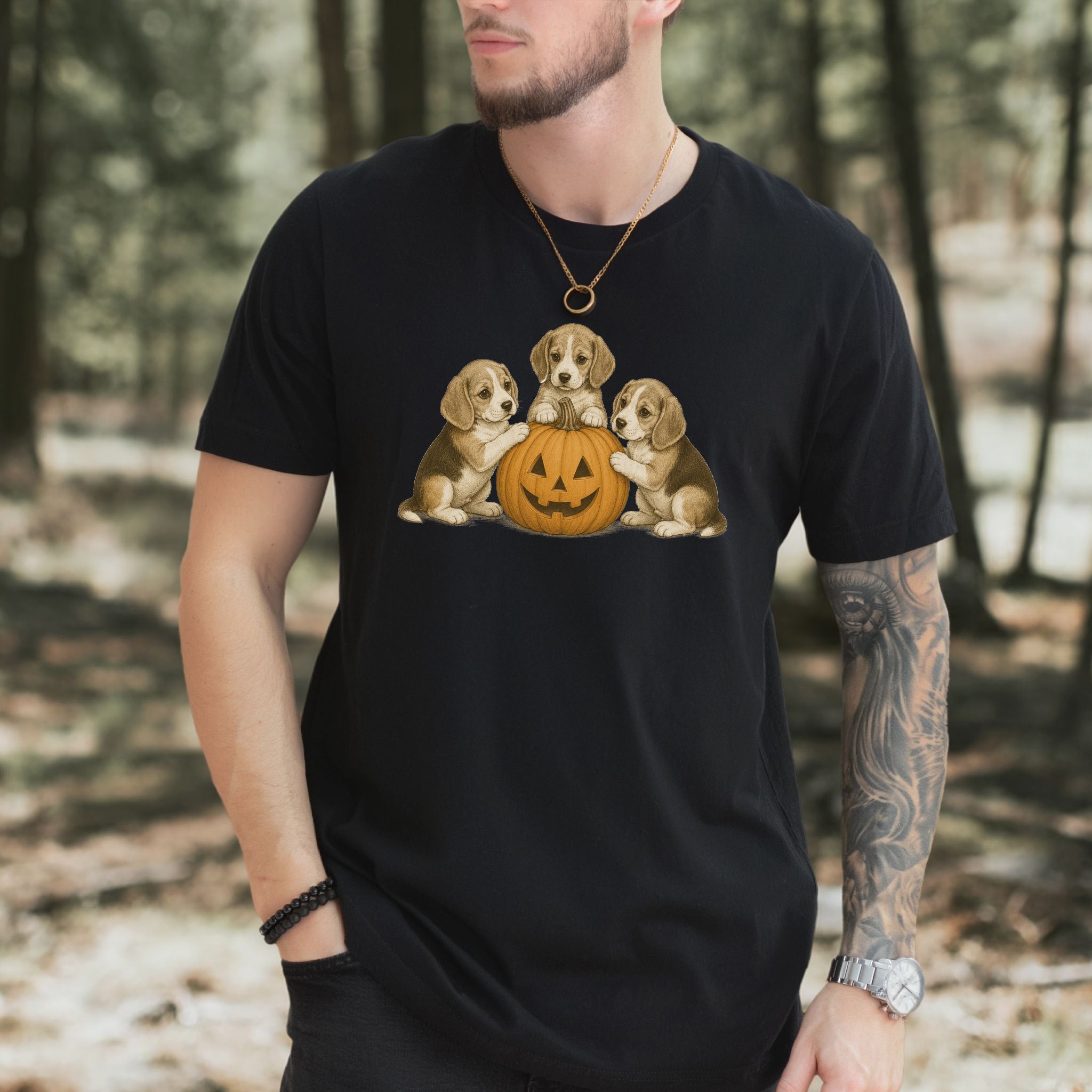 Beagle Puppies Halloween Pumpkin End Animal Testing T-Shirt