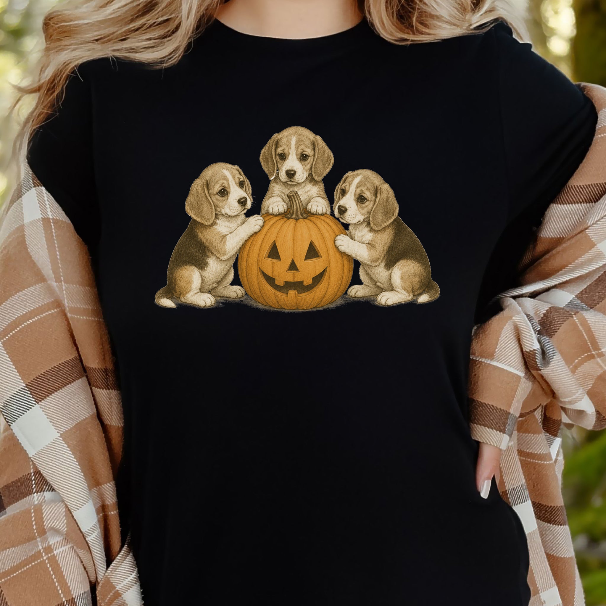 Beagle Puppies Halloween Pumpkin End Animal Testing T-Shirt