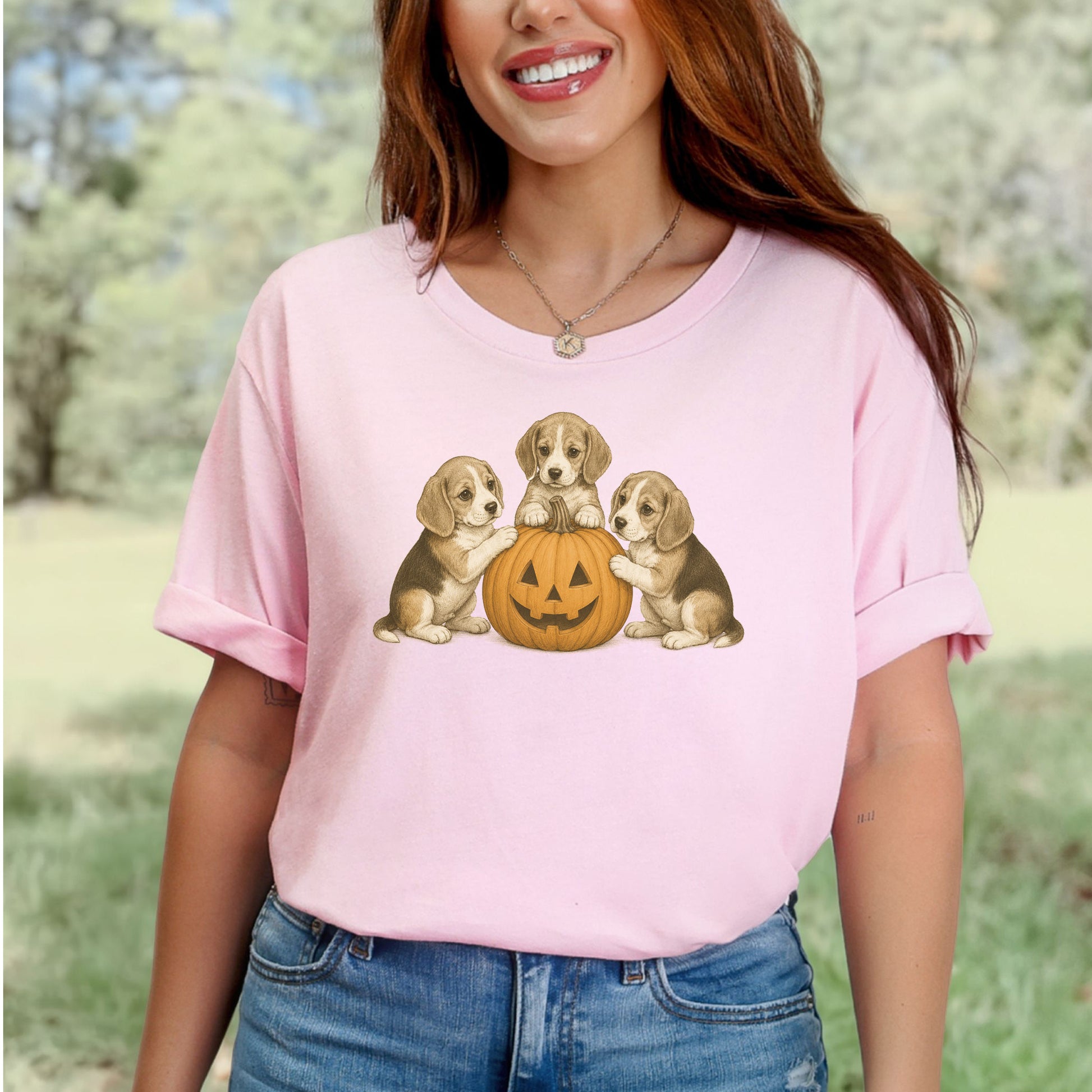 Beagle Puppies Halloween Pumpkin End Animal Testing T-Shirt