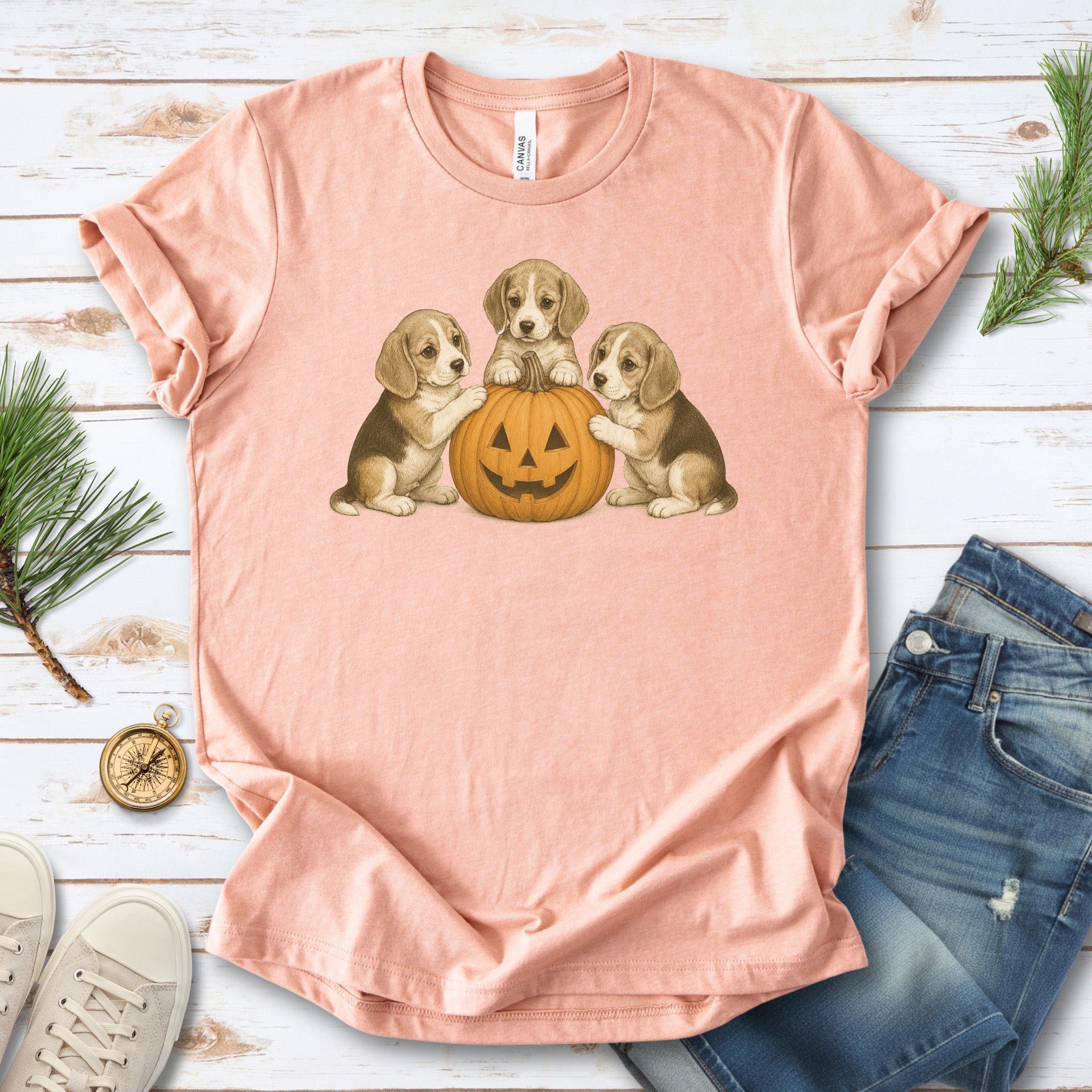 Beagle Puppies Halloween Pumpkin End Animal Testing T-Shirt