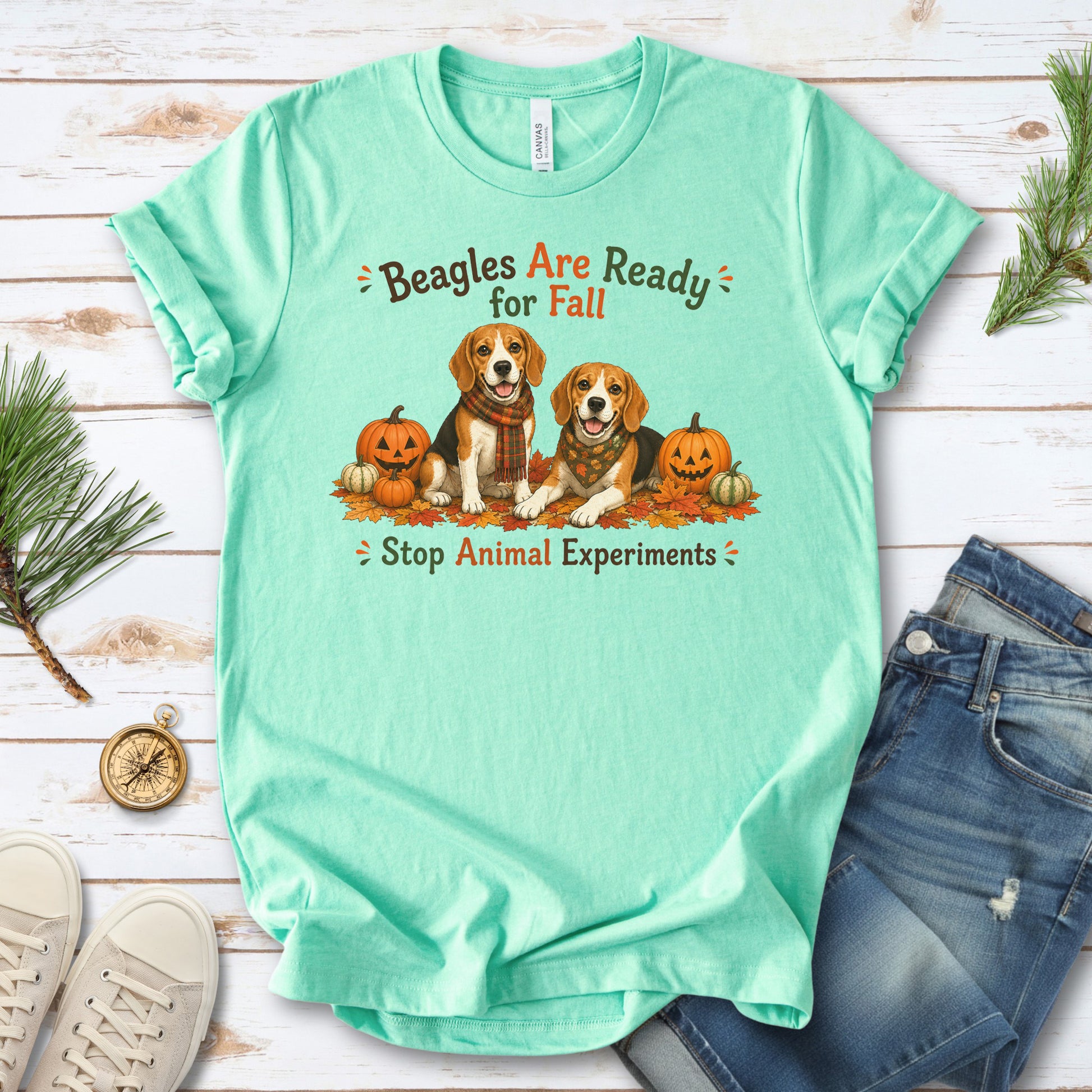 Beagles Are Ready for Fall Stop Animal Experiments Halloween T-Shirt