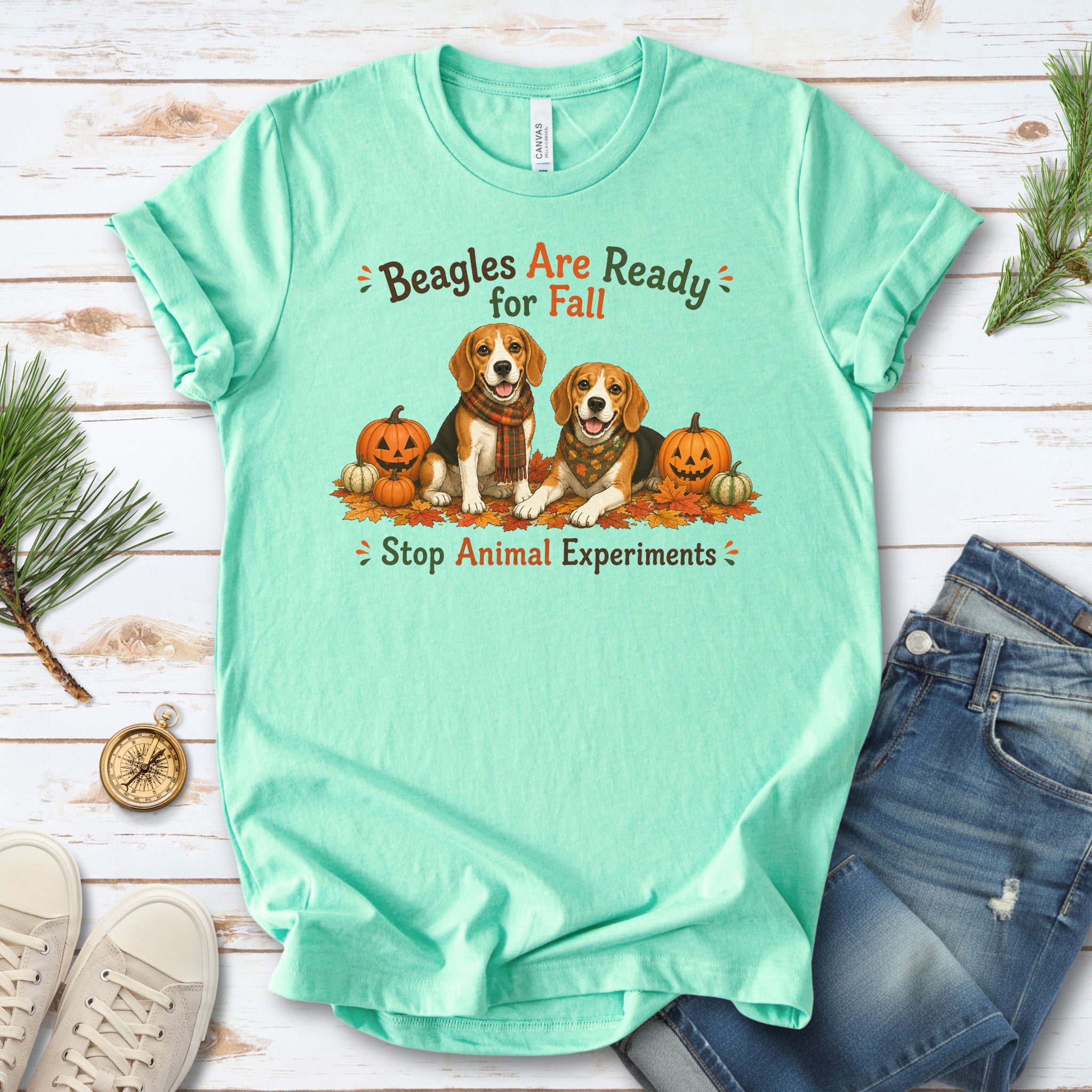 Beagles Are Ready for Fall Stop Animal Experiments Halloween T-Shirt