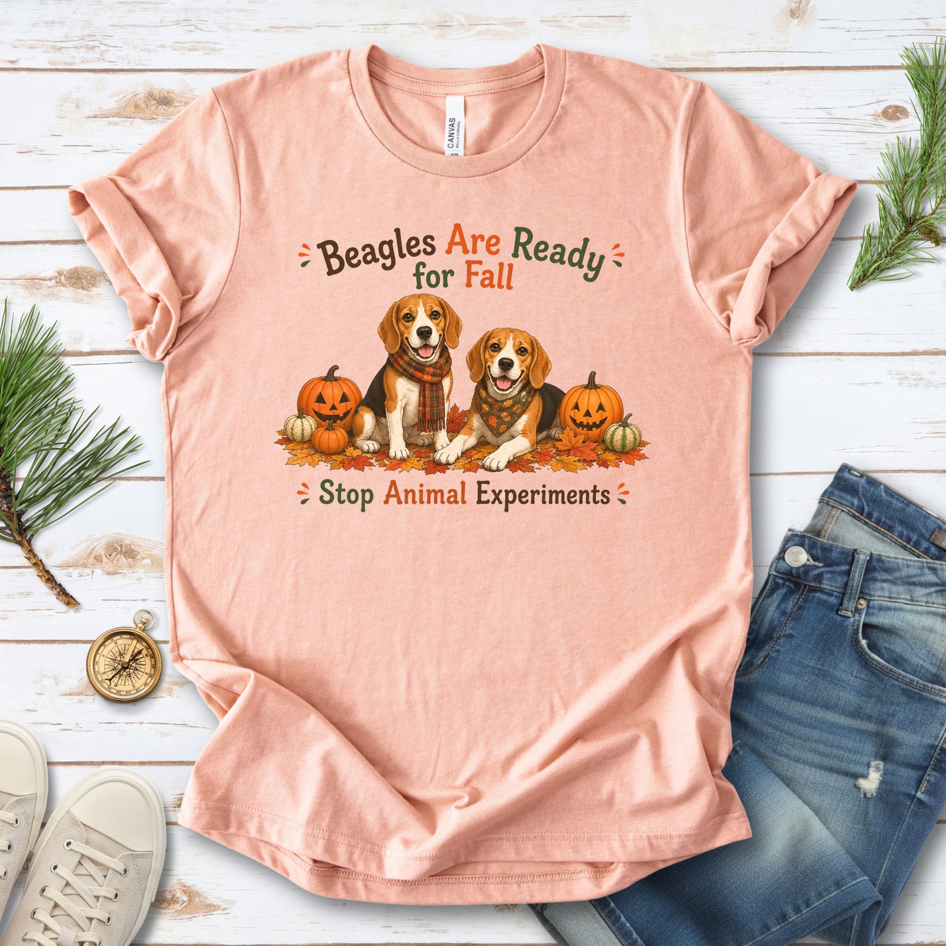 Beagles Are Ready for Fall Stop Animal Experiments Halloween T-Shirt