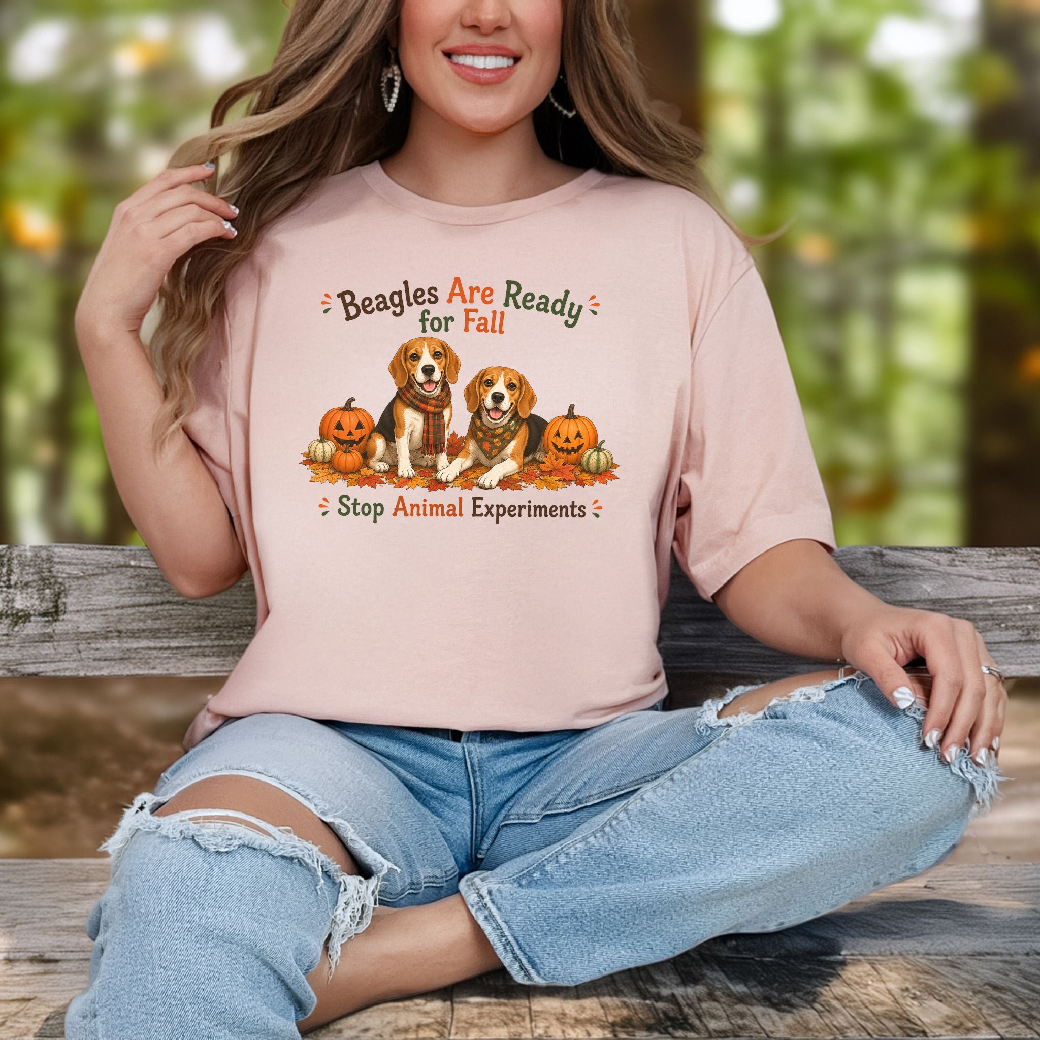 Beagles Are Ready for Fall Stop Animal Experiments Halloween T-Shirt