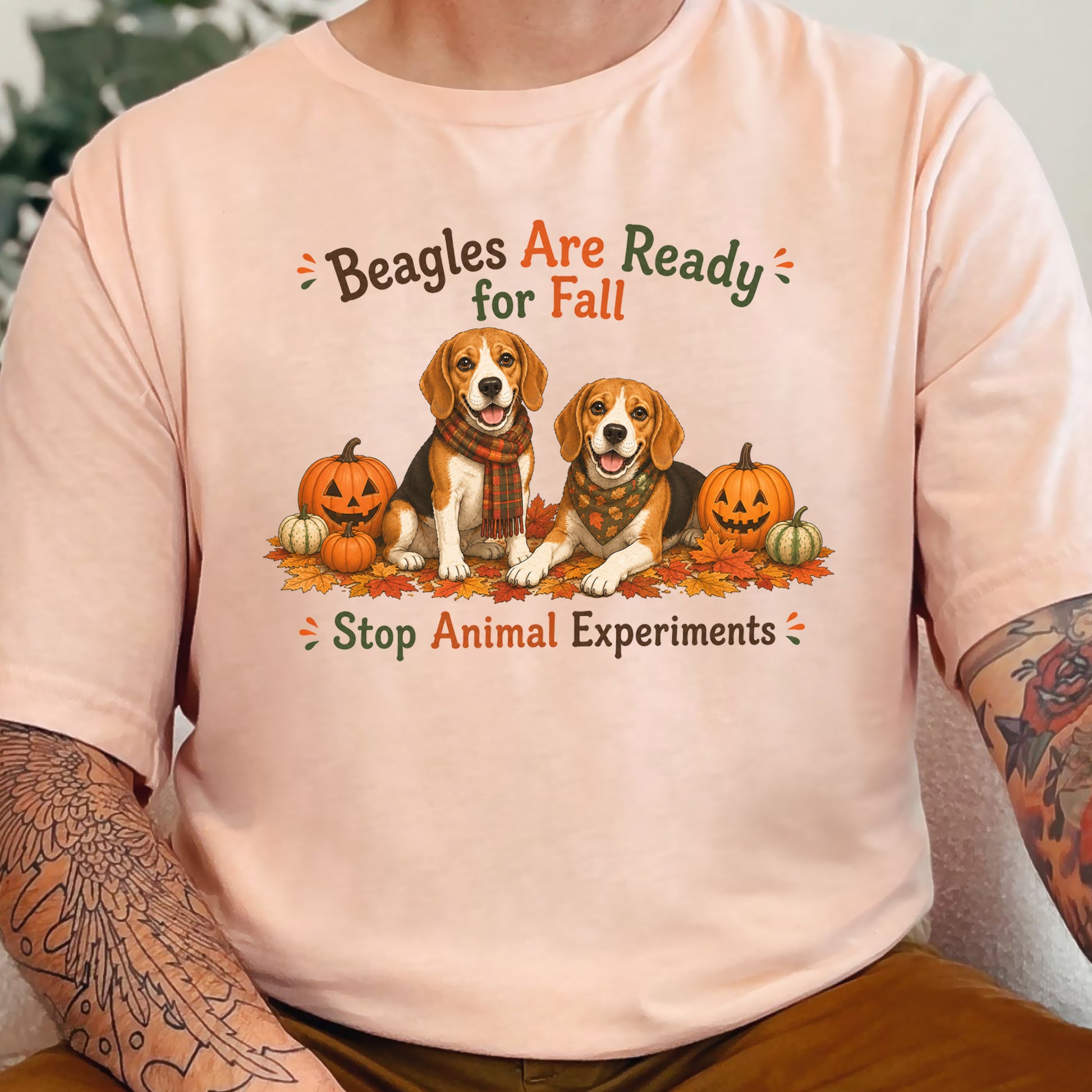 Beagles Are Ready for Fall Stop Animal Experiments Halloween T-Shirt