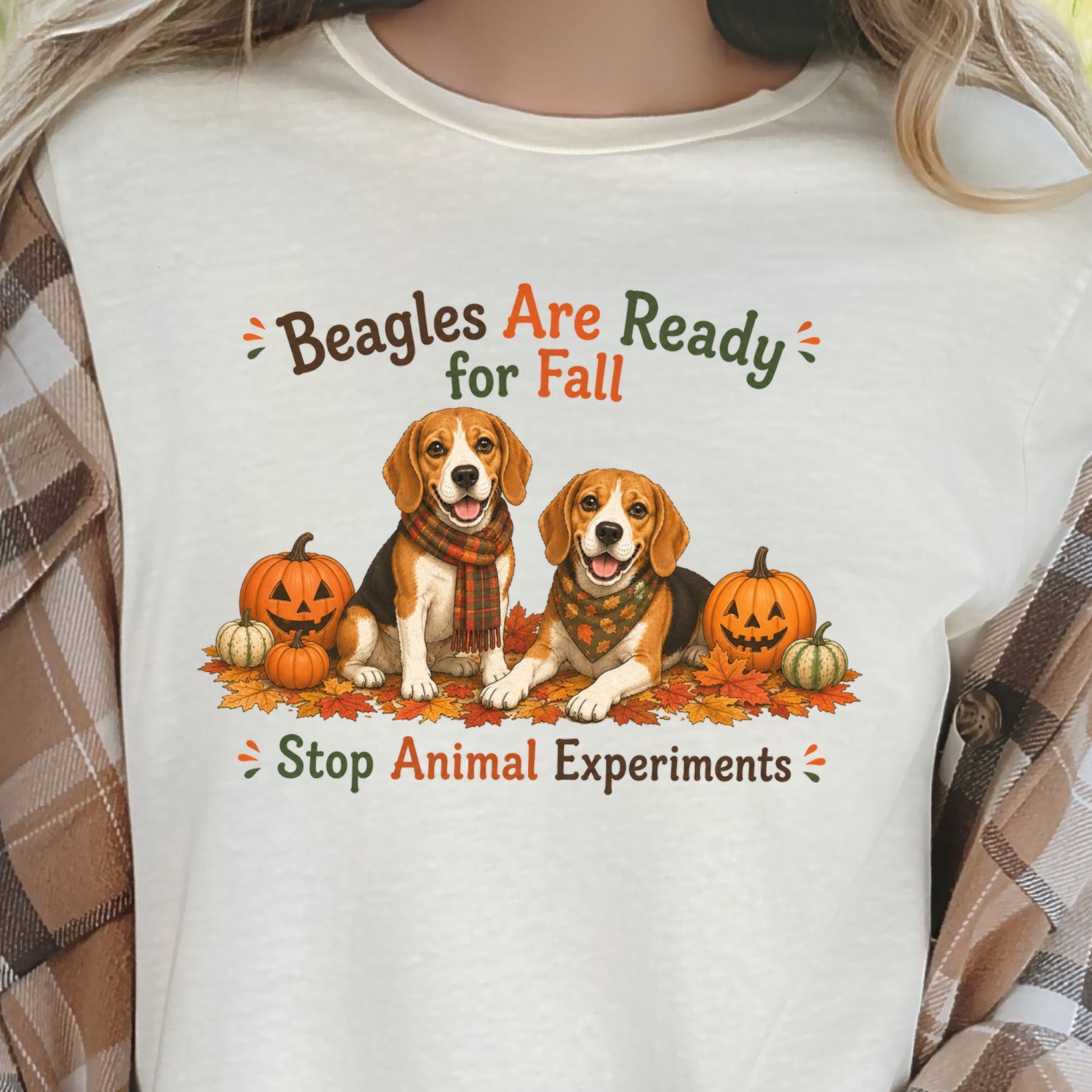 Beagles Are Ready for Fall Stop Animal Experiments Halloween T-Shirt