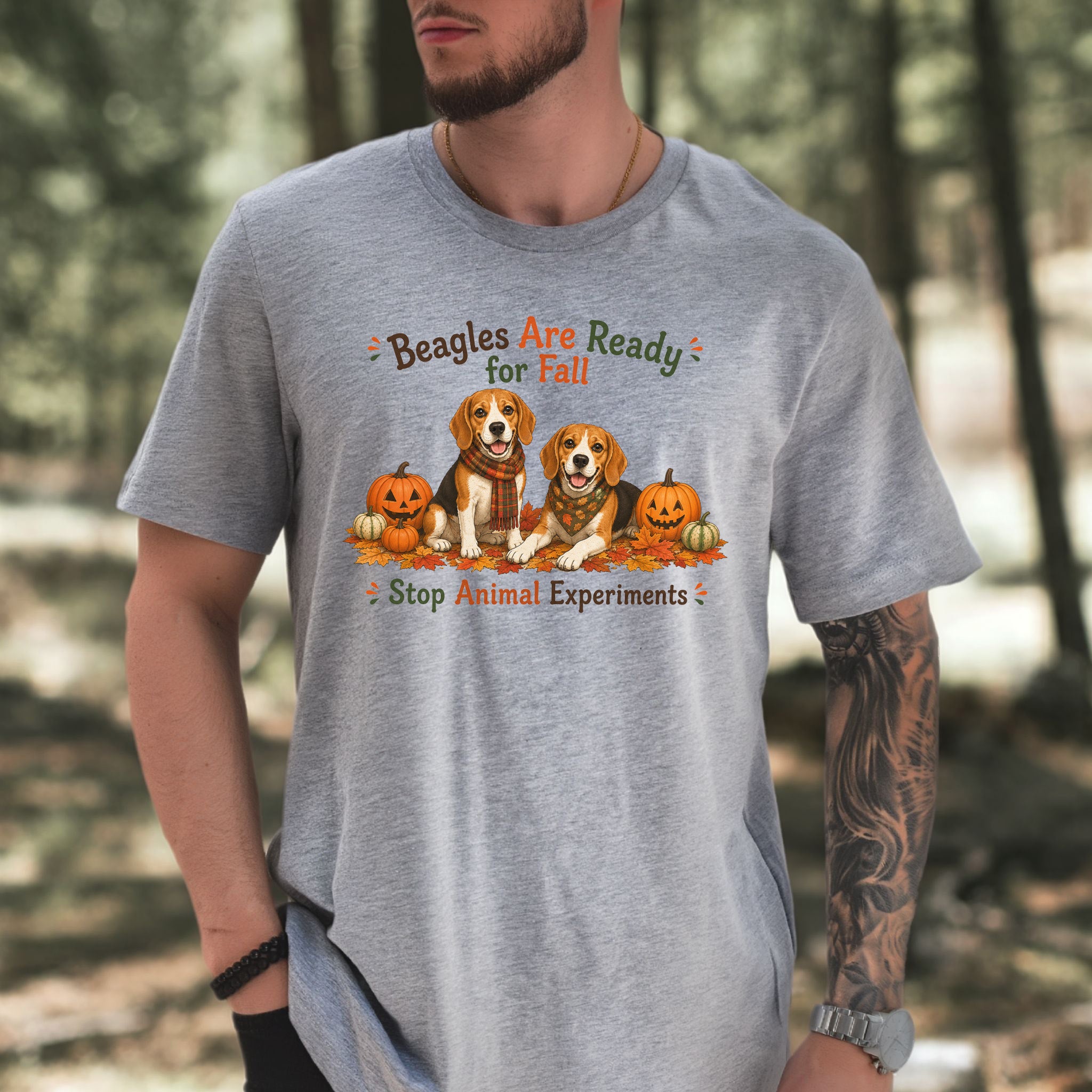 Beagles Are Ready for Fall Stop Animal Experiments Halloween T-Shirt