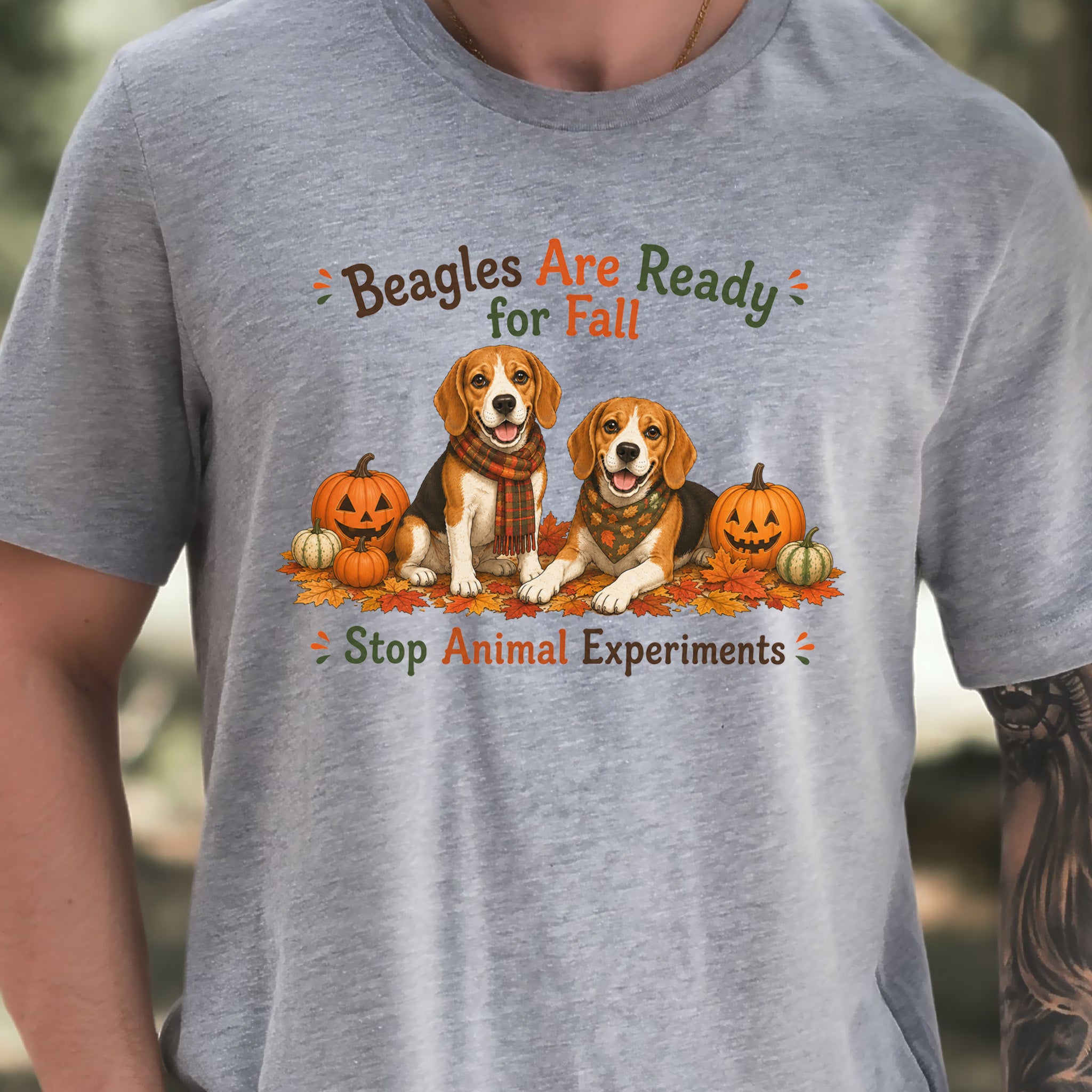 Beagles Are Ready for Fall Stop Animal Experiments Halloween T-Shirt