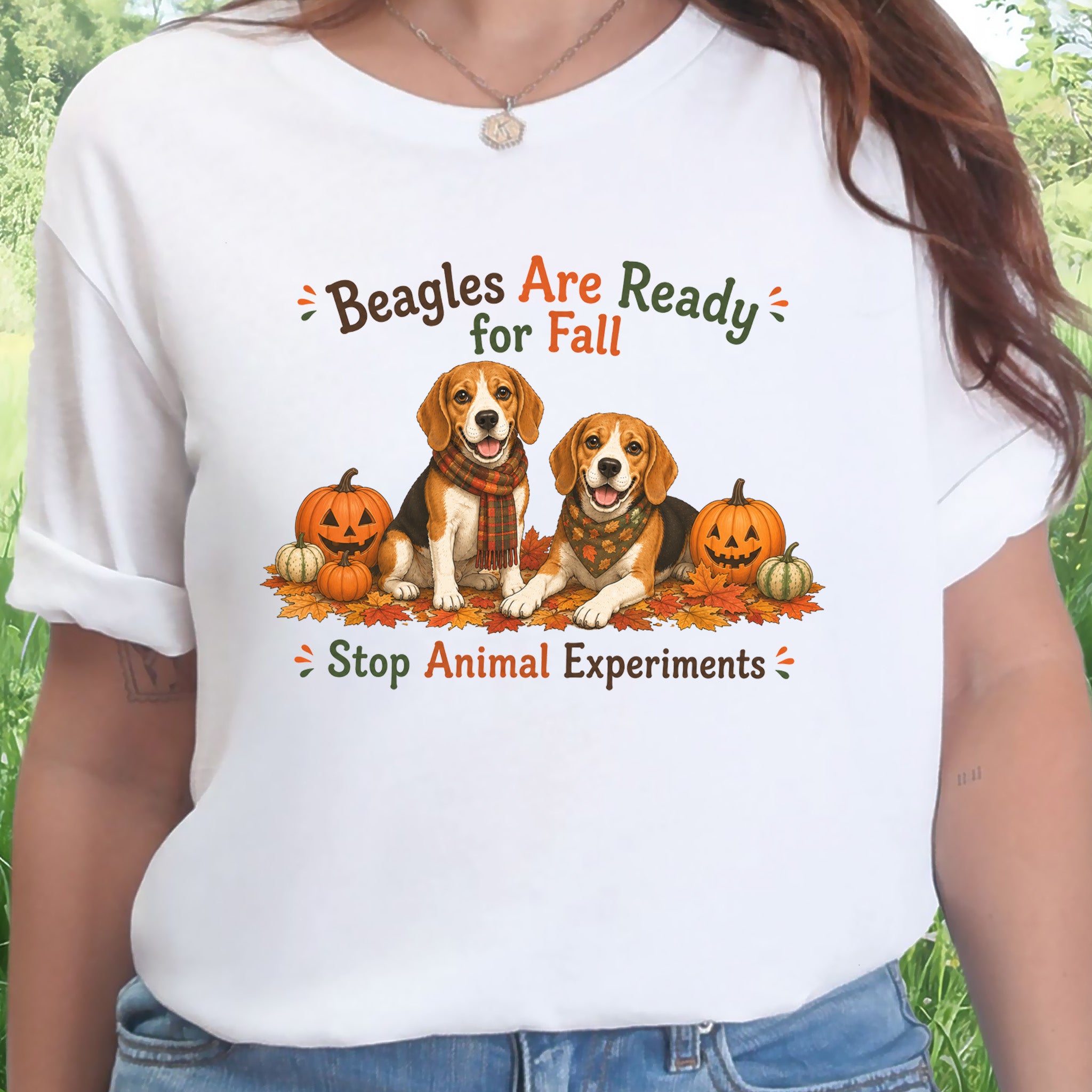 Beagles Are Ready for Fall Stop Animal Experiments Halloween T-Shirt