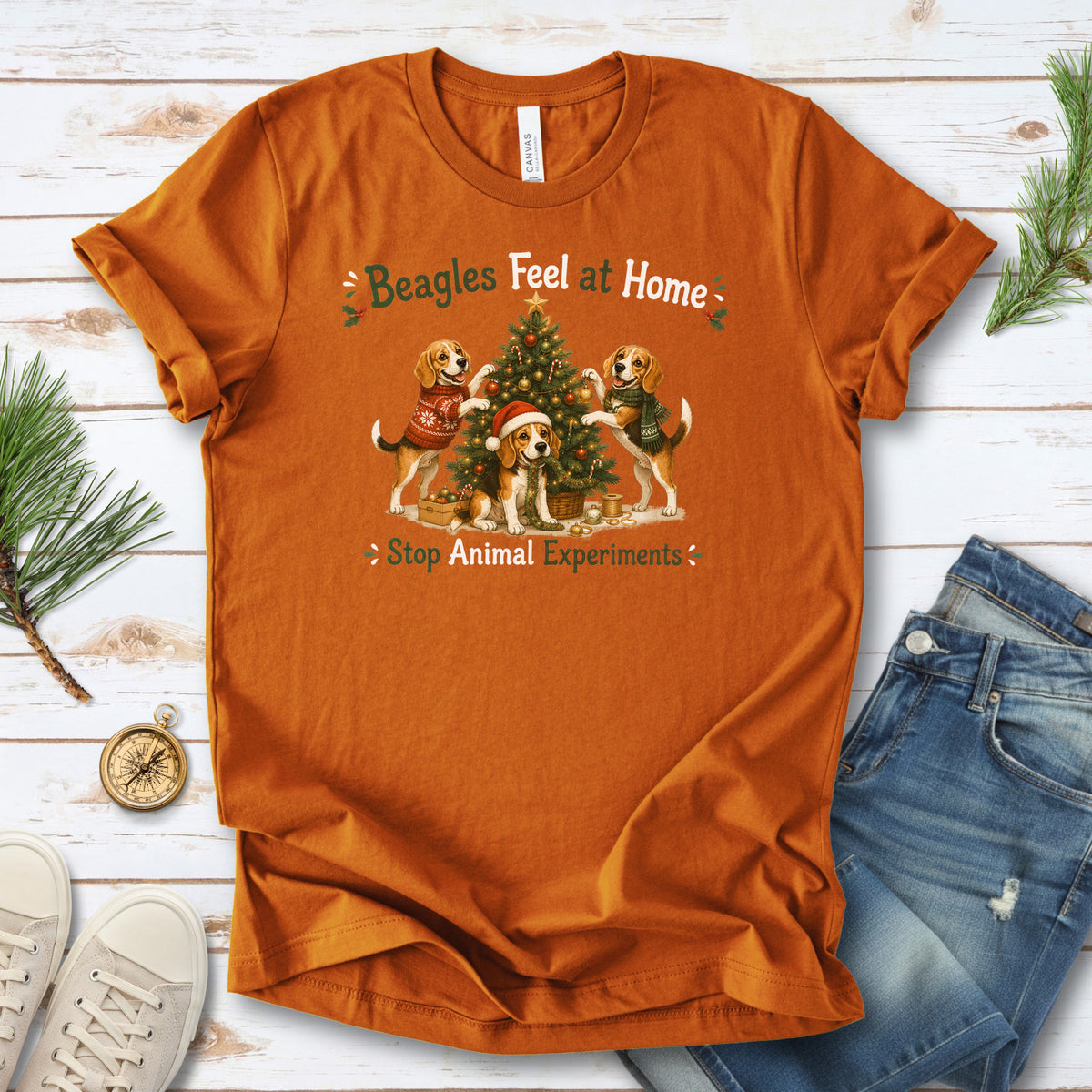 Beagles Feel at Home Christmas Tree Shirt – Stop Animal Experiments