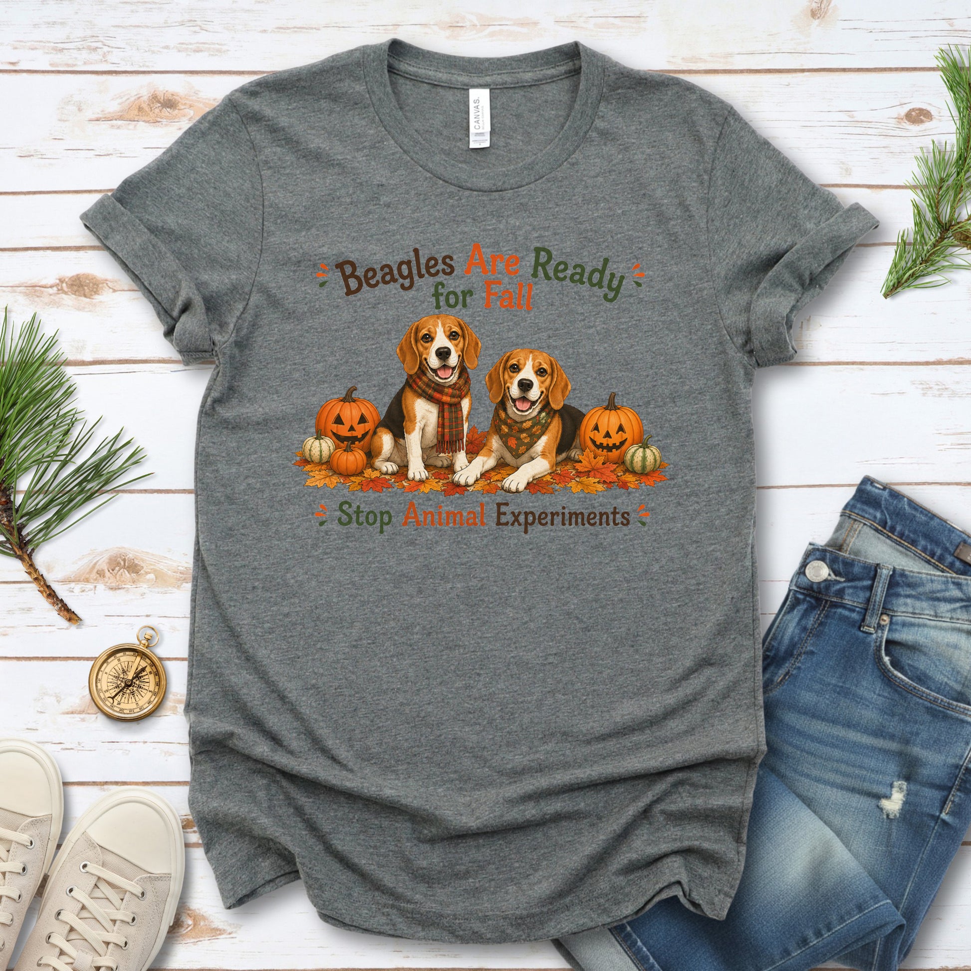 Beagles Are Ready for Fall Stop Animal Experiments Halloween T-Shirt