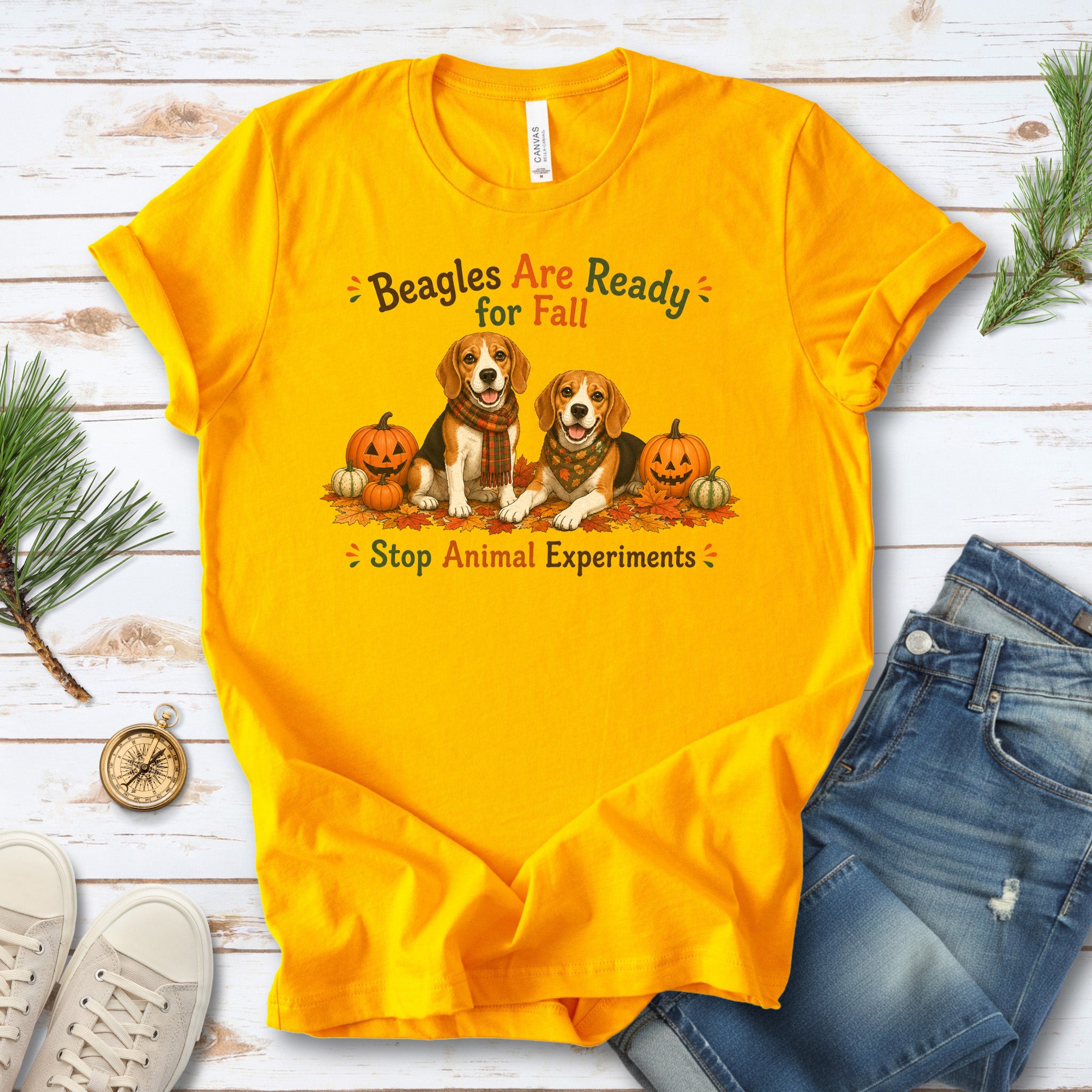 Beagles Are Ready for Fall Stop Animal Experiments Halloween T-Shirt