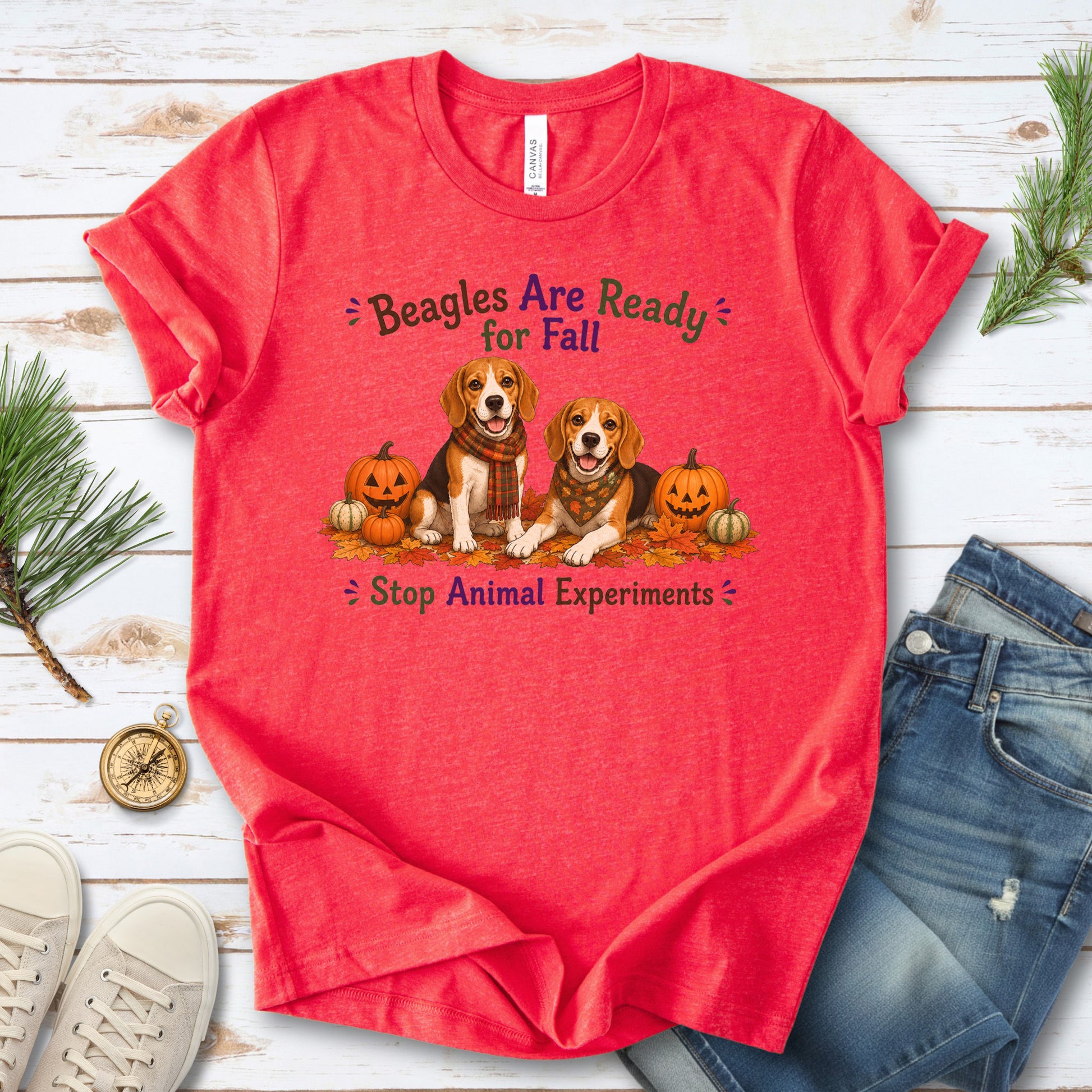 Beagles Are Ready for Fall Stop Animal Experiments Halloween T-Shirt