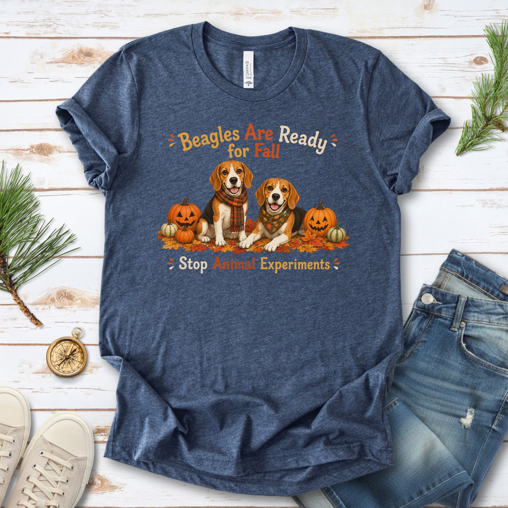 Beagles Are Ready for Fall Stop Animal Experiments Halloween T-Shirt