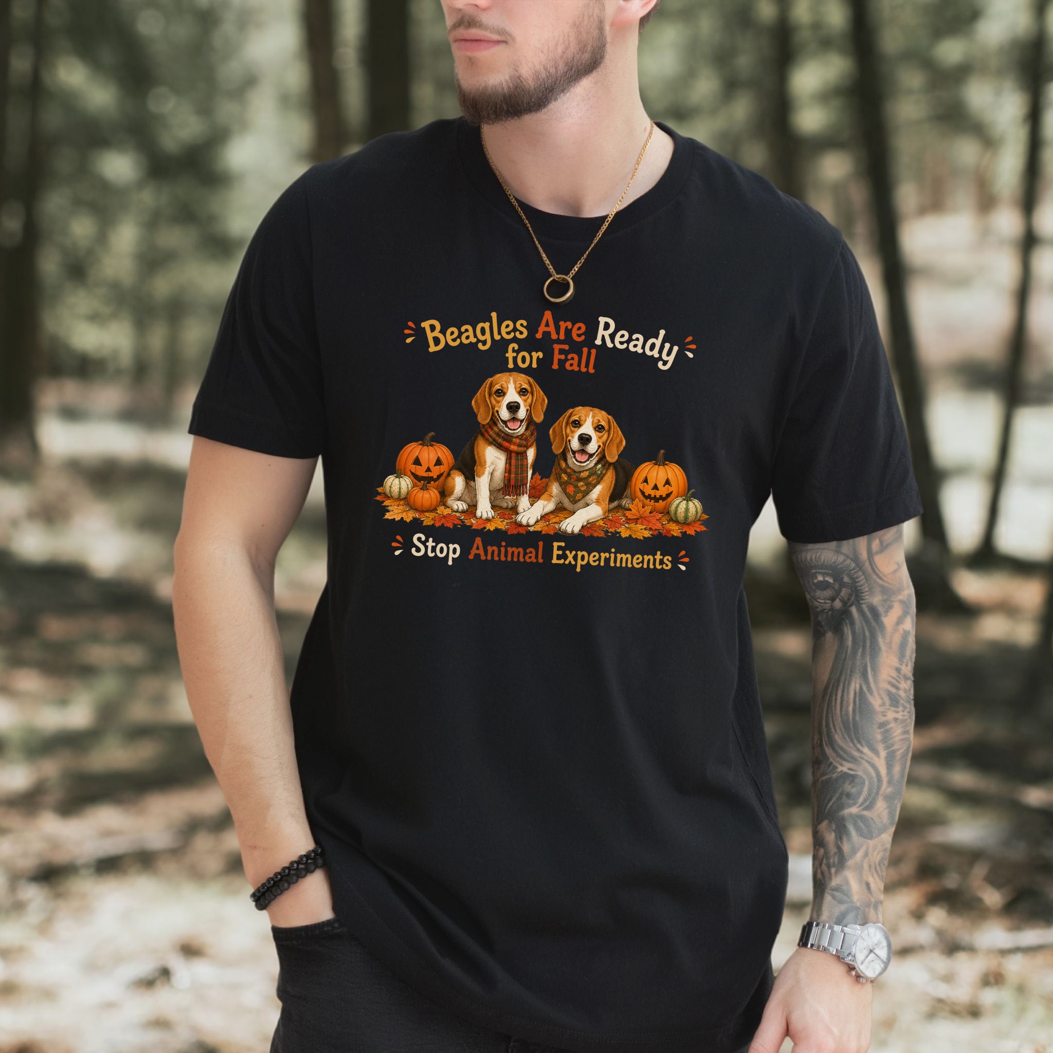 Beagles Are Ready for Fall Stop Animal Experiments Halloween T-Shirt