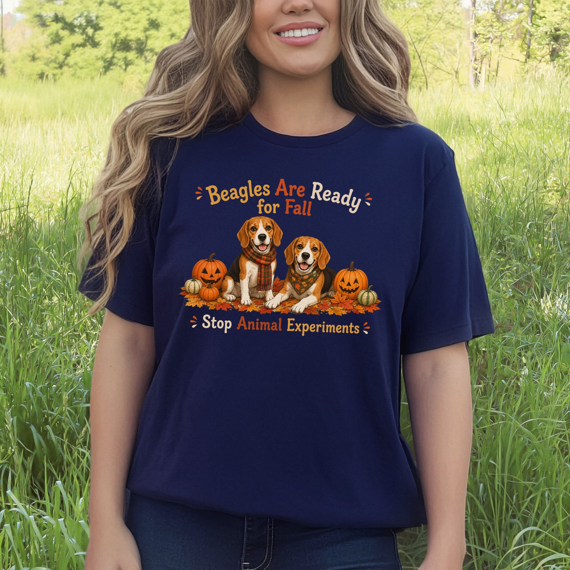Beagles Are Ready for Fall Stop Animal Experiments Halloween T-Shirt