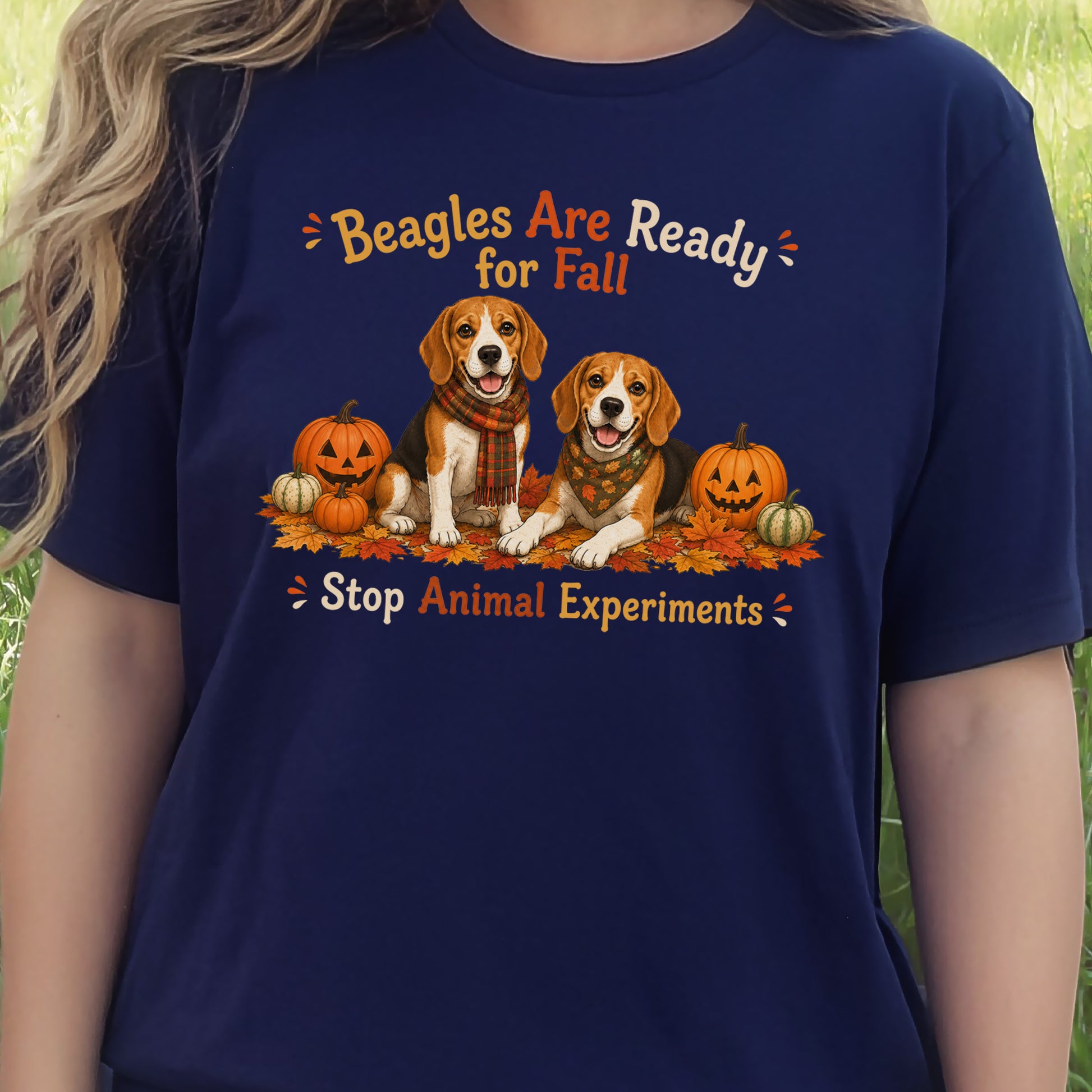 Beagles Are Ready for Fall Stop Animal Experiments Halloween T-Shirt