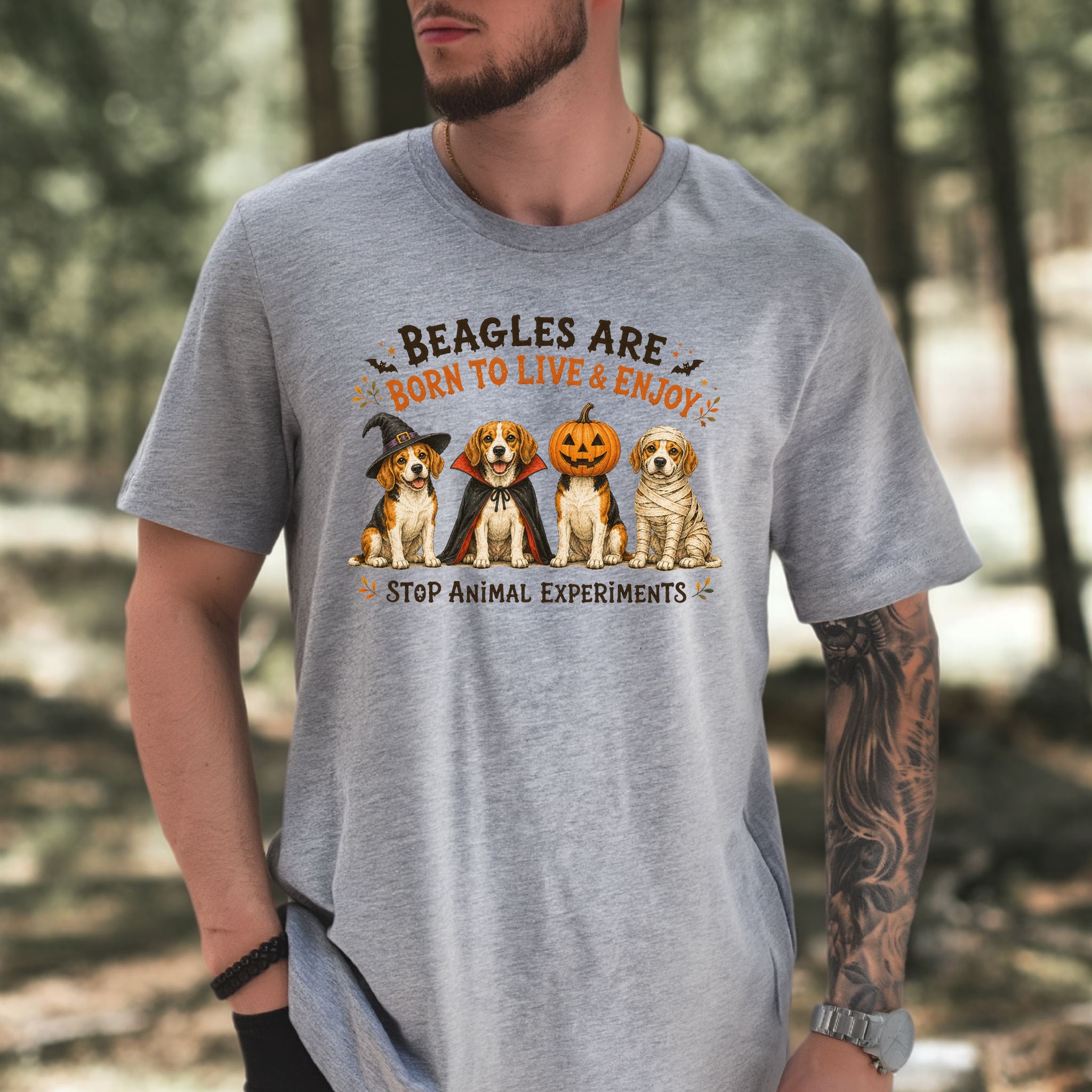 Beagles Are Born to Live & Enjoy Halloween Animal Rights T-Shirt