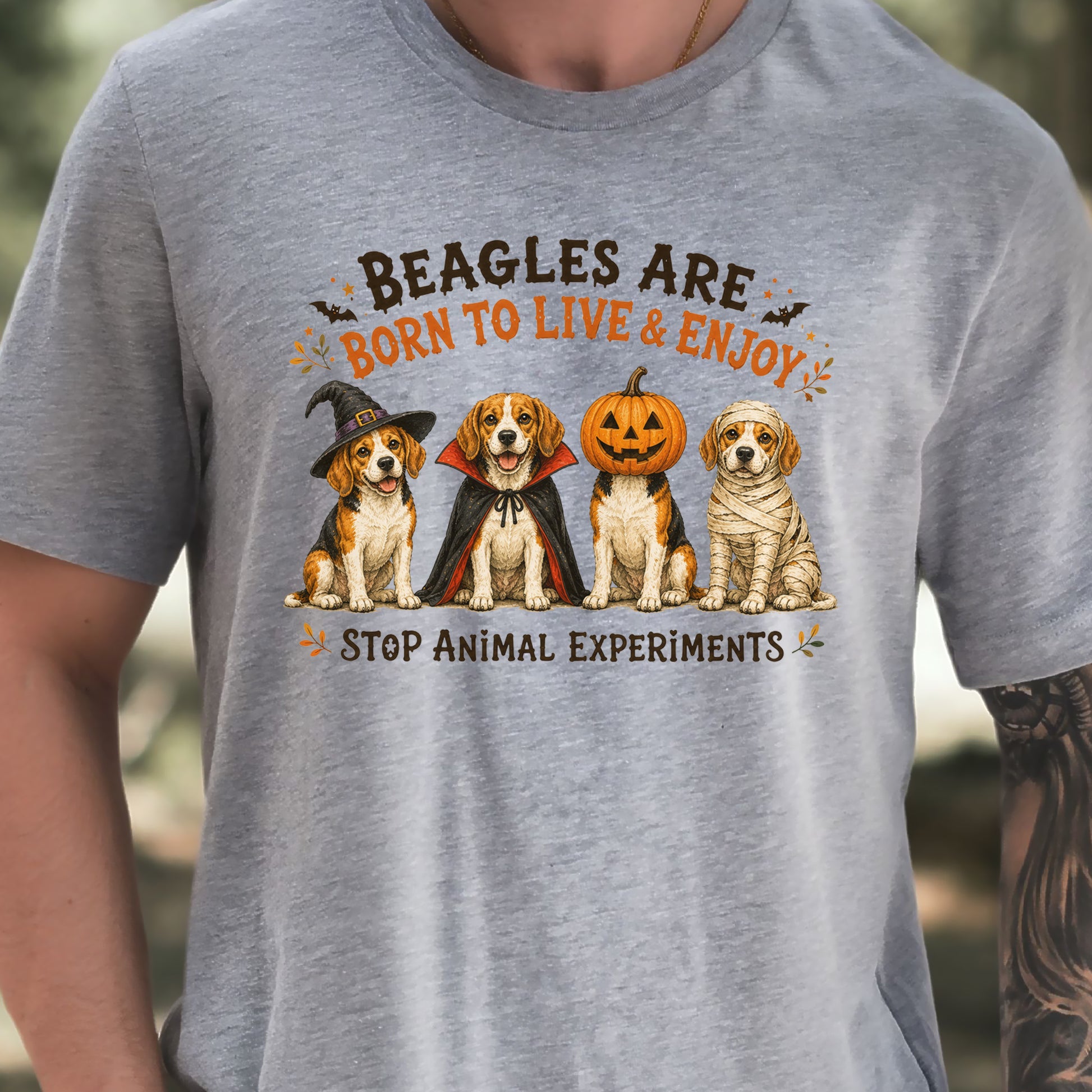 Beagles Are Born to Live & Enjoy Halloween Animal Rights T-Shirt
