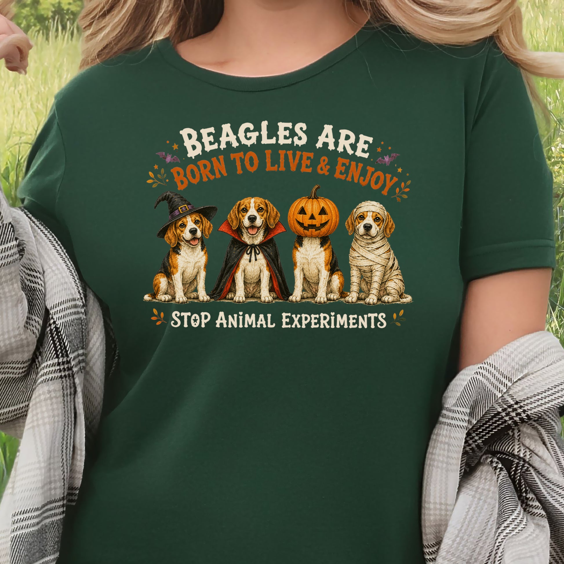 Beagles Are Born to Live & Enjoy Halloween Animal Rights T-Shirt