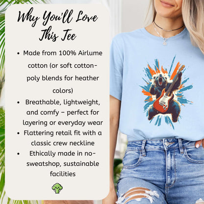 Bear Solo – Wild Rock Guitar Animal T-Shir