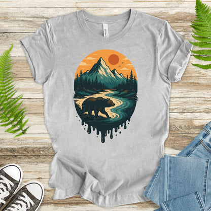 Alaska Bear River Sunset T-Shirt – Vintage Mountain & Wildlife Art Tee