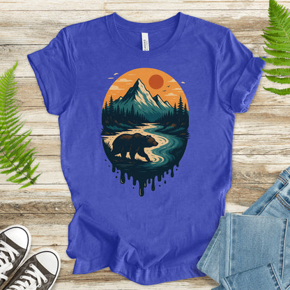 Alaska Bear River Sunset T-Shirt – Vintage Mountain & Wildlife Art Tee