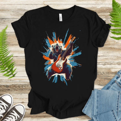 Bear Solo – Wild Rock Guitar Animal T-Shir