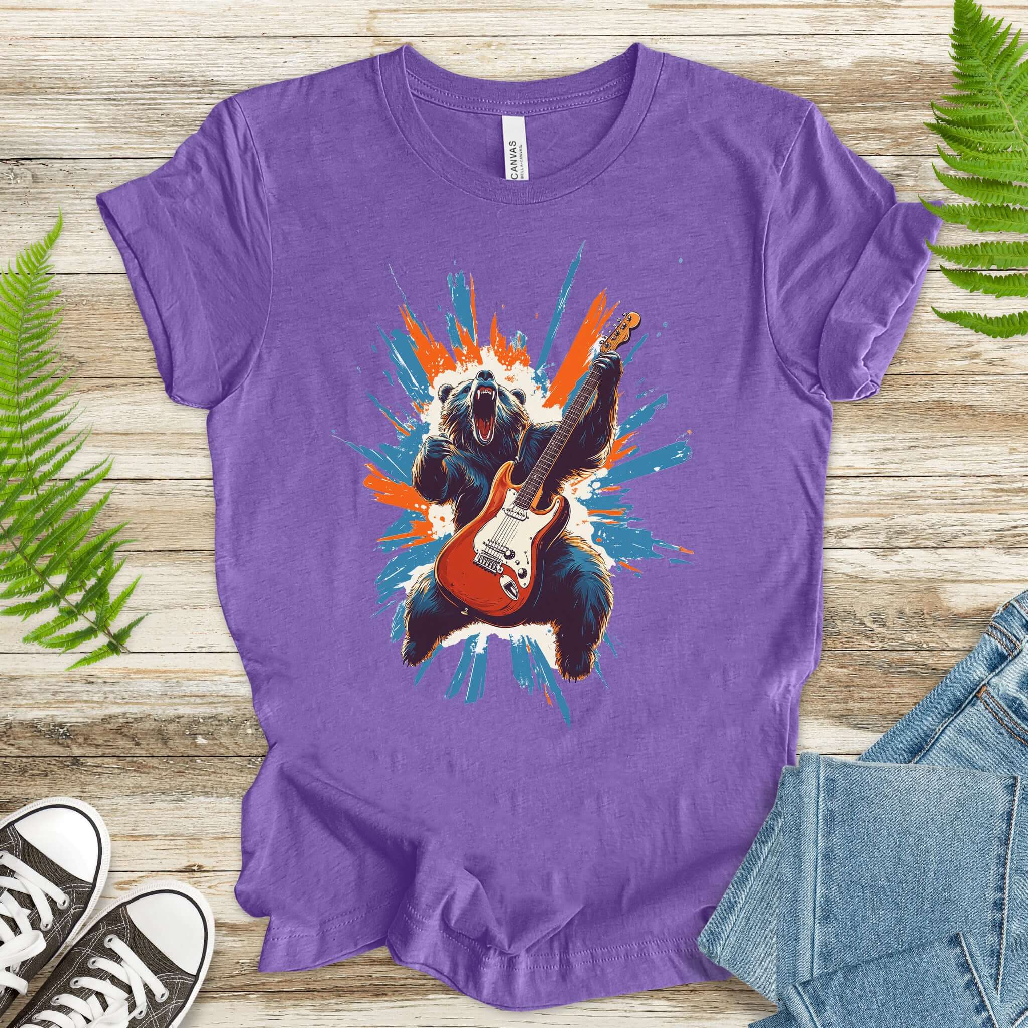 Bear Solo – Wild Rock Guitar Animal T-Shir