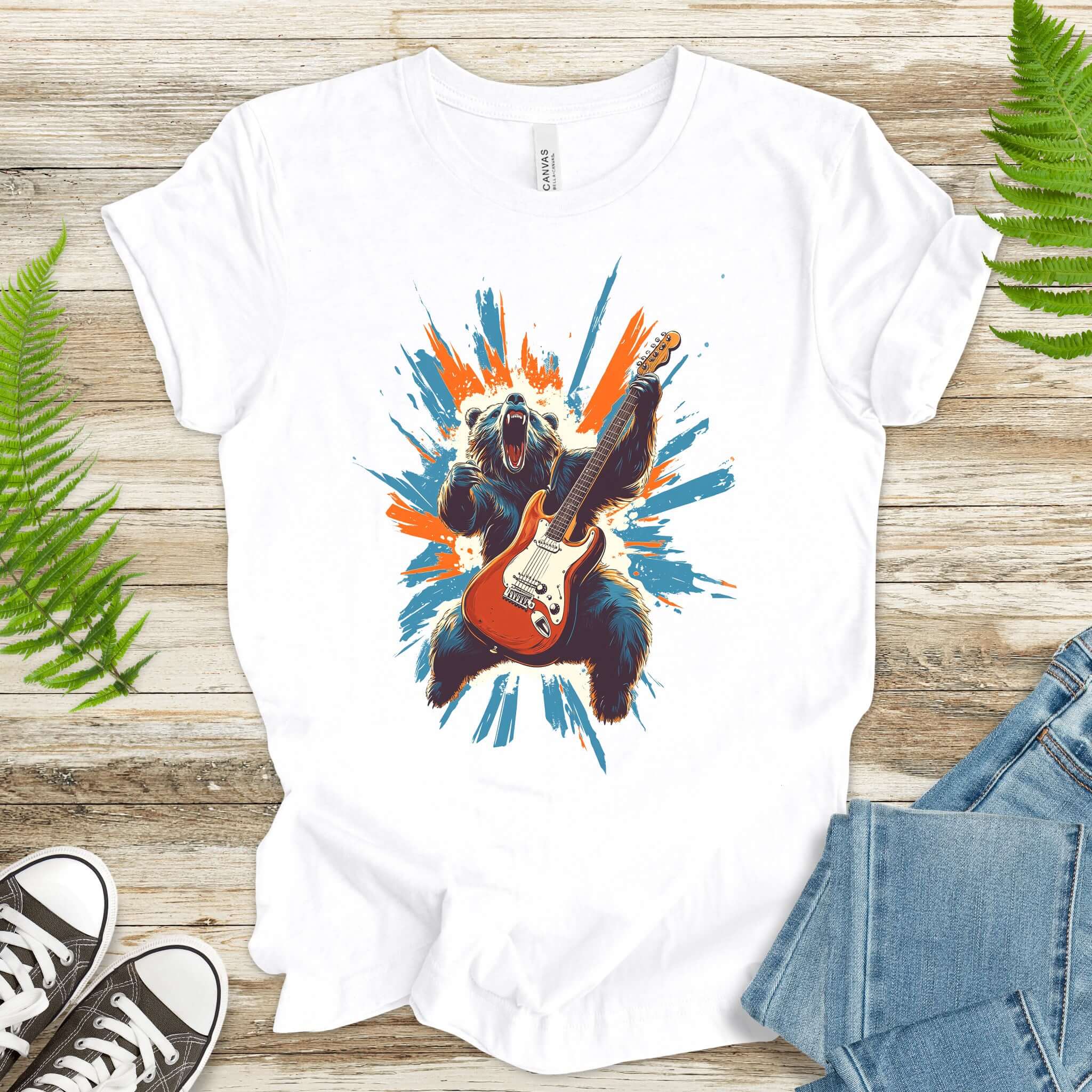 Bear Solo – Wild Rock Guitar Animal T-Shir