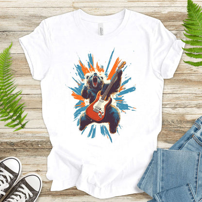 Bear Solo – Wild Rock Guitar Animal T-Shir