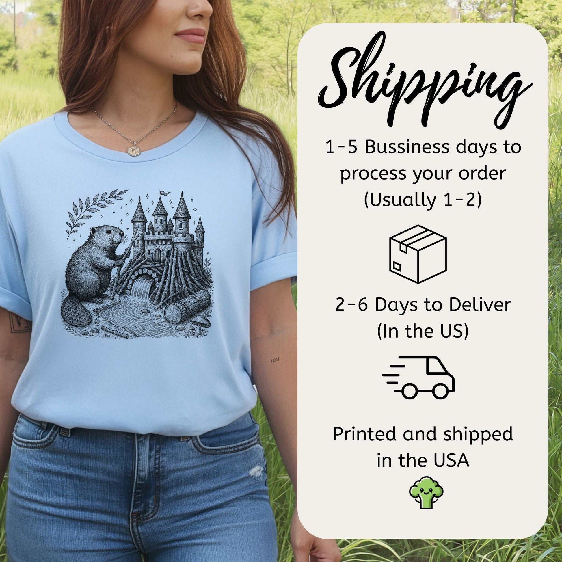 Beaver Building Magical Castle Dam T-Shirt