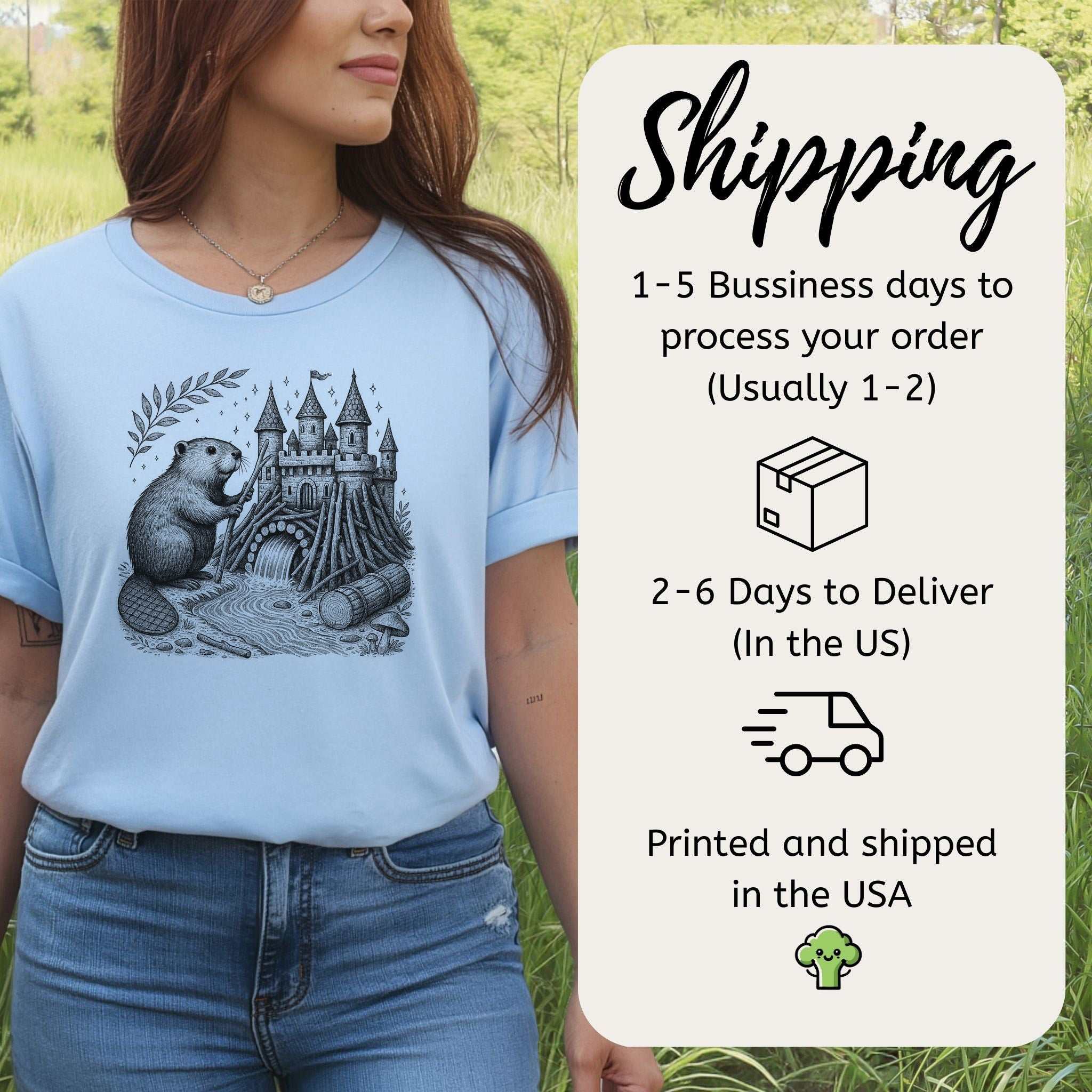 Beaver Building Magical Castle Dam T-Shirt