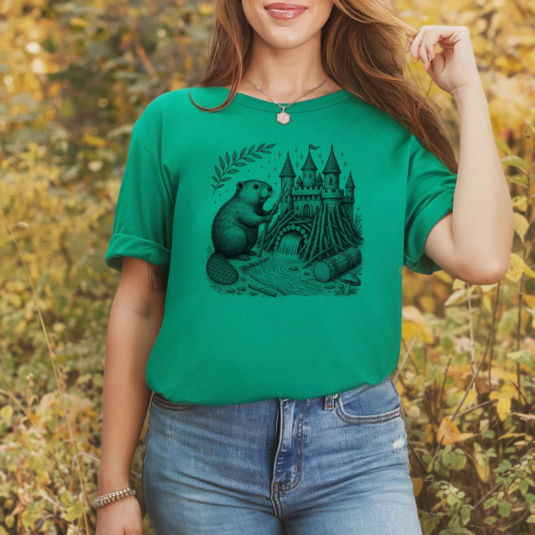 Beaver Building Magical Castle Dam T-Shirt