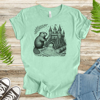 Beaver Building Magical Castle Dam T-Shirt
