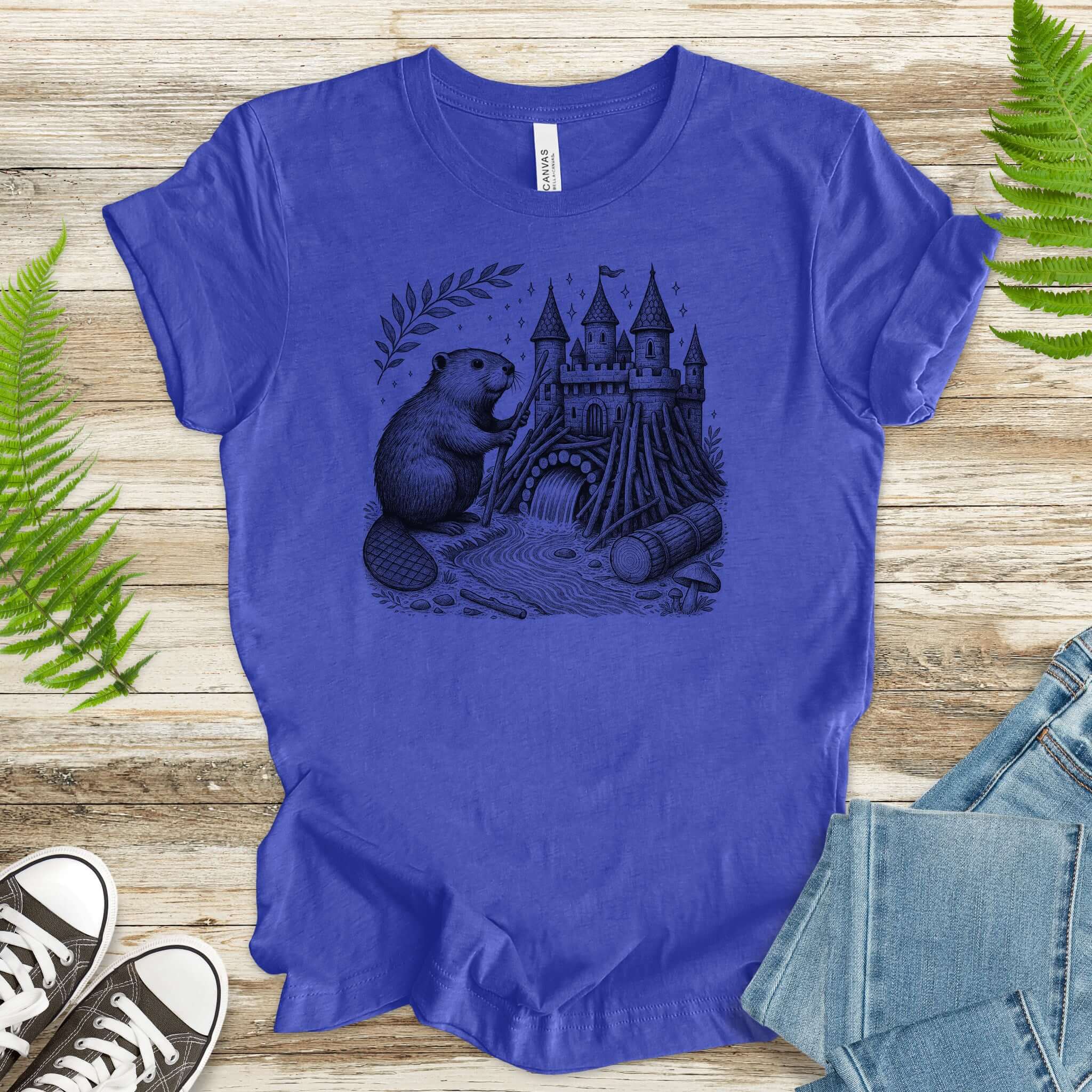 Beaver Building Magical Castle Dam T-Shirt