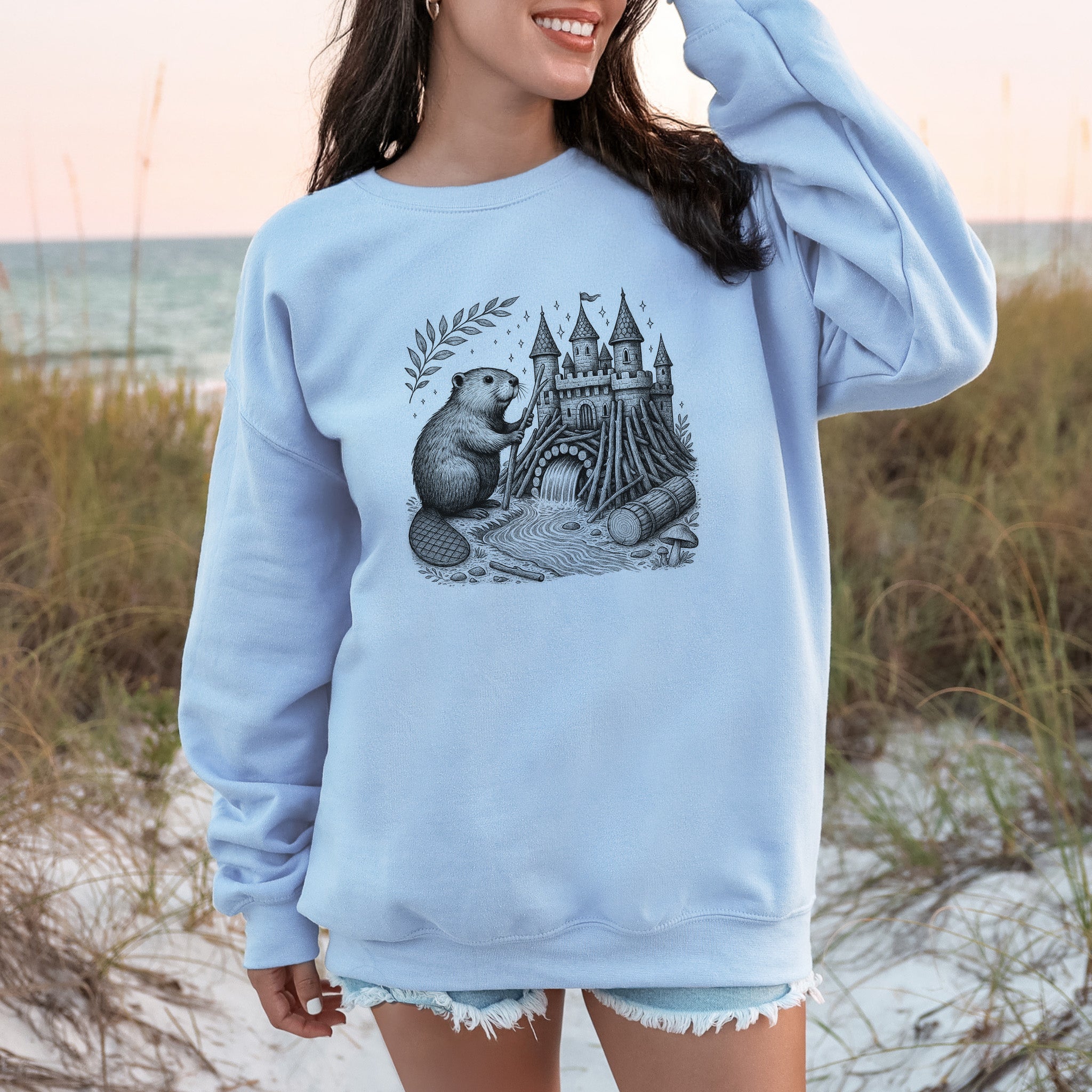 Beaver Castle Builder Sweatshirt – Woodland Magic & Whimsy
