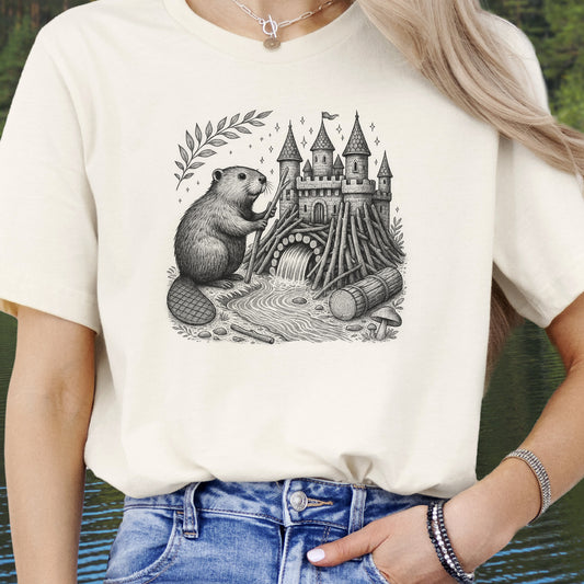 Beaver Building Magical Castle Dam T-Shirt