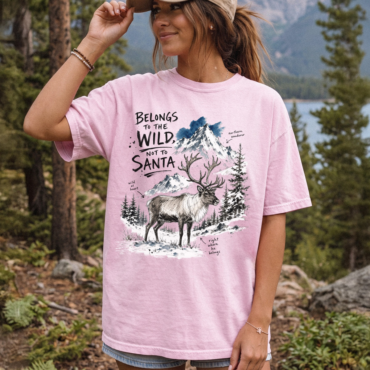 Belongs to the Wild, Not to Santa Comfort Colors Shirt – Caribou Christmas Tee