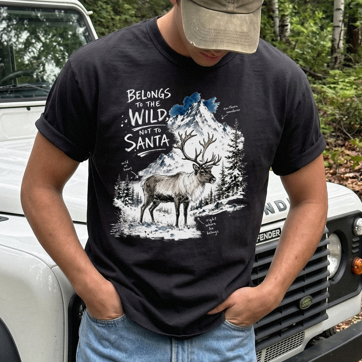 Belongs to the Wild, Not to Santa Comfort Colors Shirt – Caribou Christmas Tee