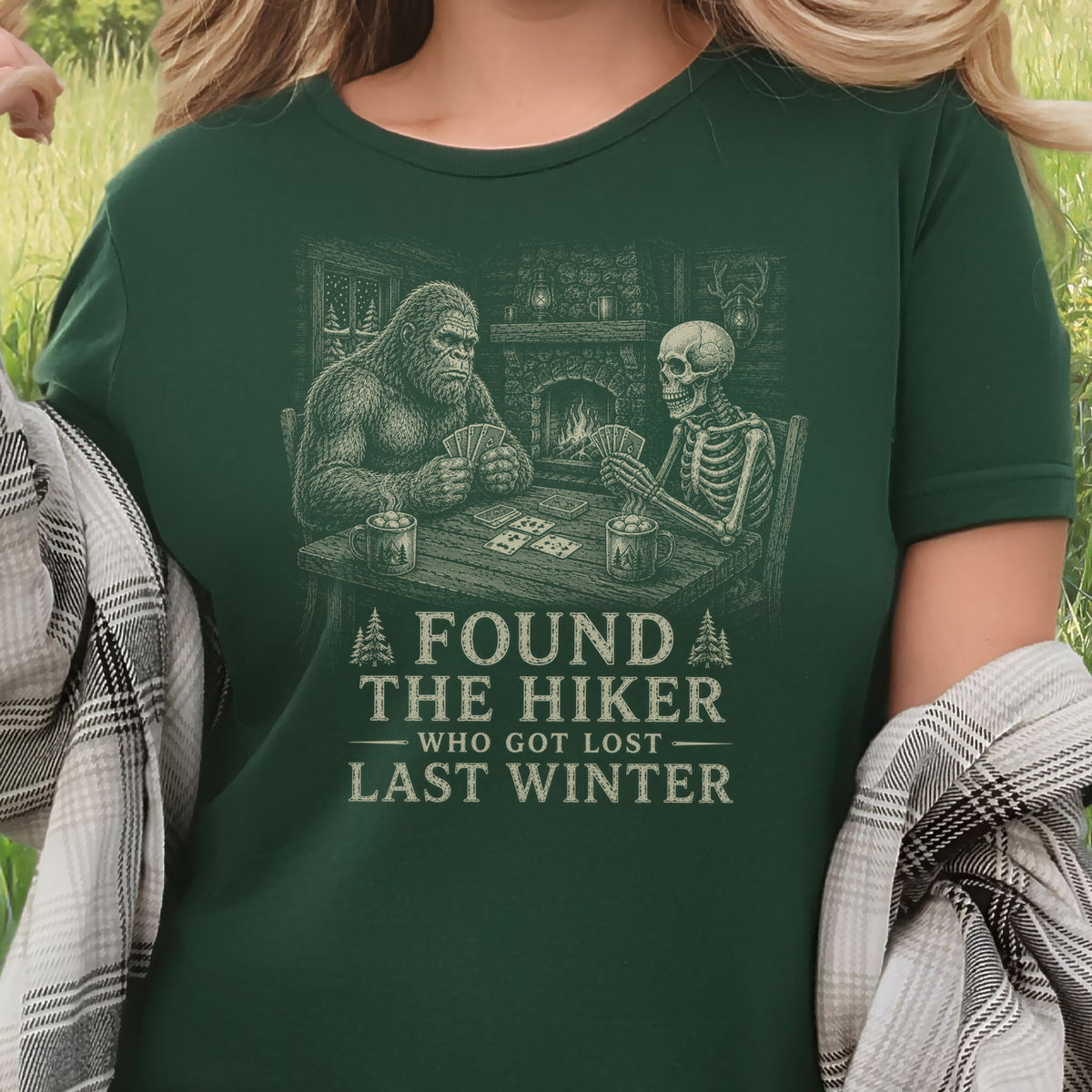 Found the Hiker Who Got Lost Last Winter T-Shirt – Bigfoot Skeleton Hiking Tee
