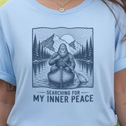 Bigfoot Inner Peace Canoe Sasquatch Lake Life Nature Therapy T-Shirt
