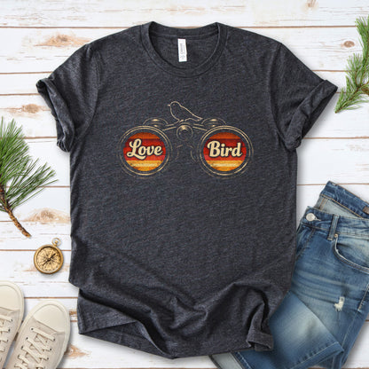 Love Bird Retro Binoculars Vintage Sunset T-Shirt